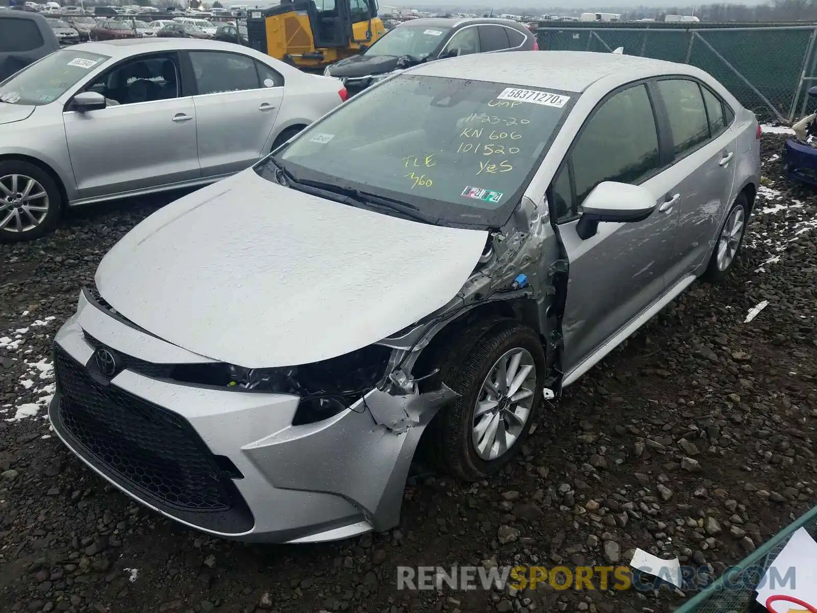 2 Photograph of a damaged car JTDVPRAE5LJ101520 TOYOTA COROLLA 2020