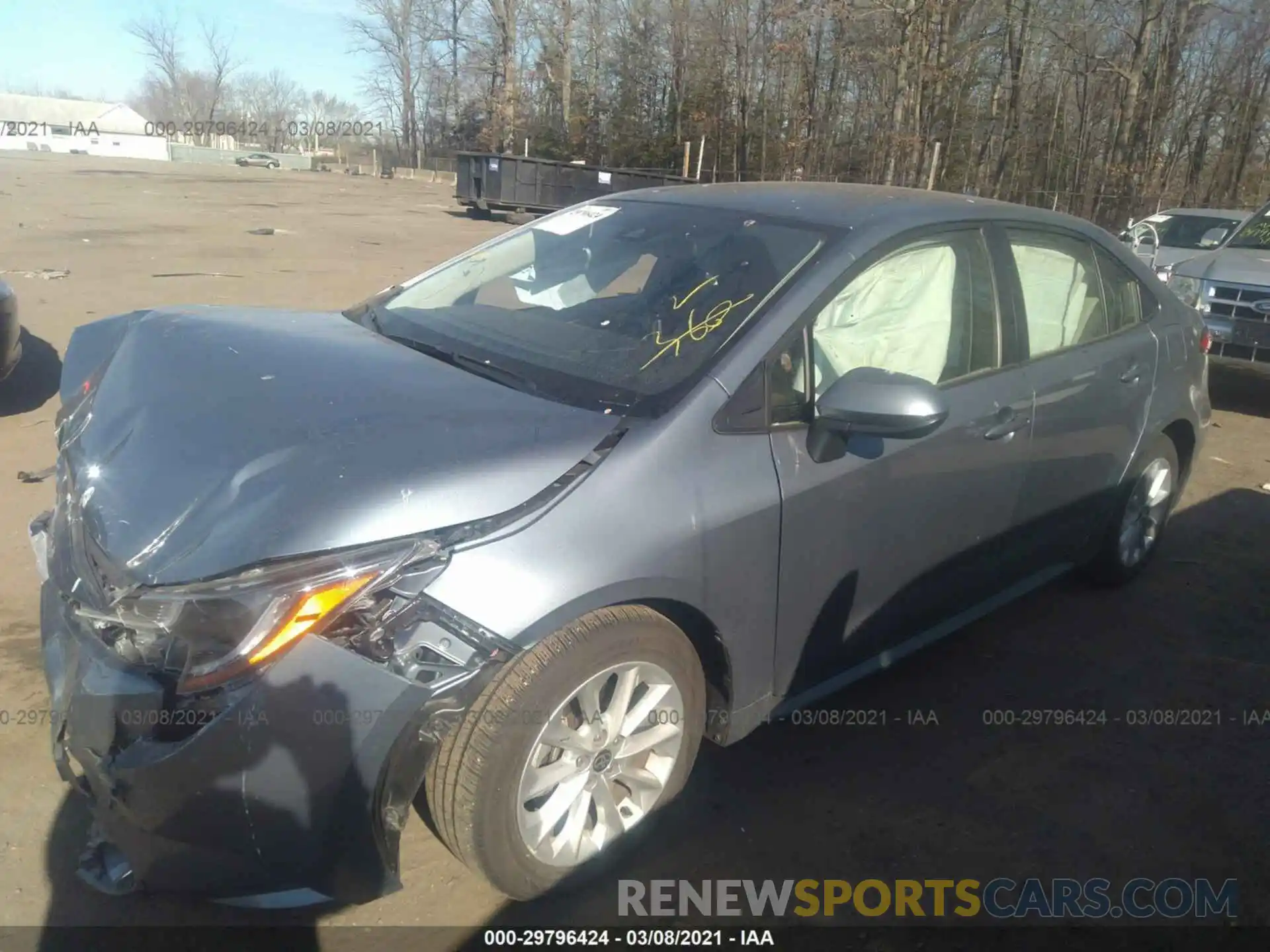 2 Photograph of a damaged car JTDVPRAE6LJ097137 TOYOTA COROLLA 2020