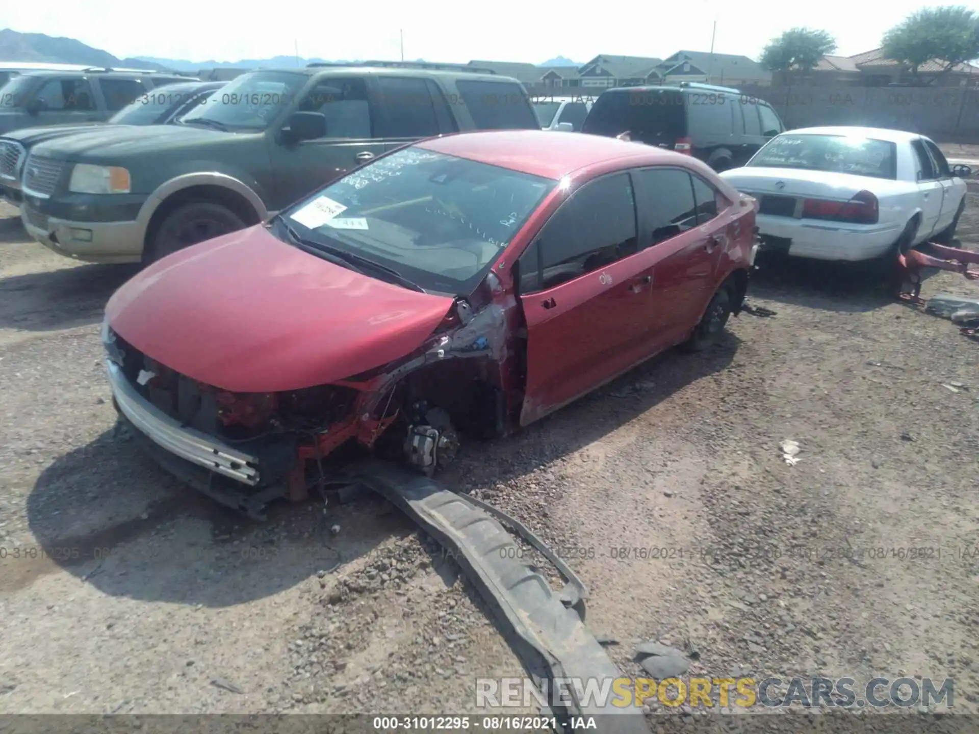 2 Photograph of a damaged car JTDVPRAE6LJ097719 TOYOTA COROLLA 2020