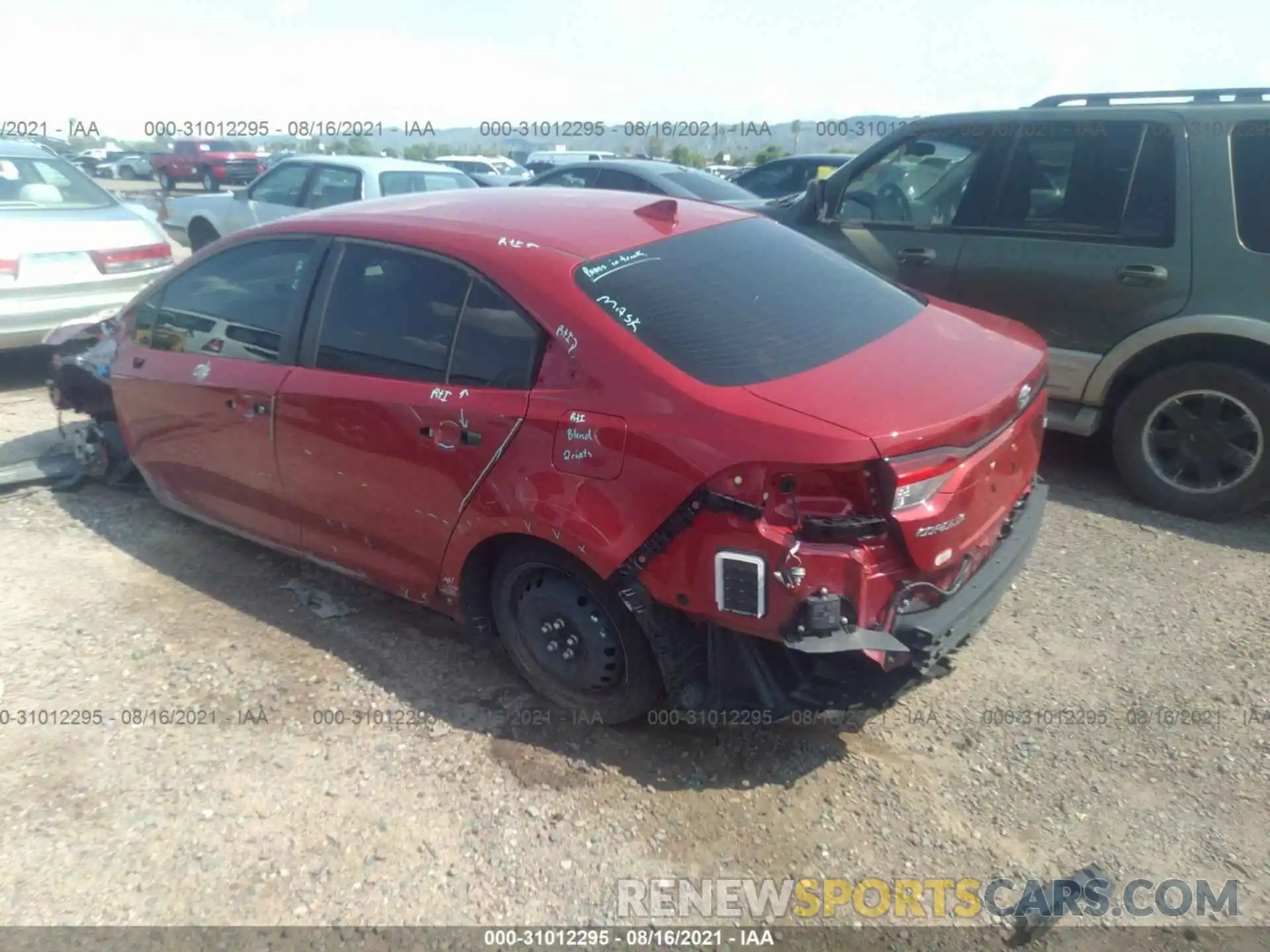 3 Photograph of a damaged car JTDVPRAE6LJ097719 TOYOTA COROLLA 2020