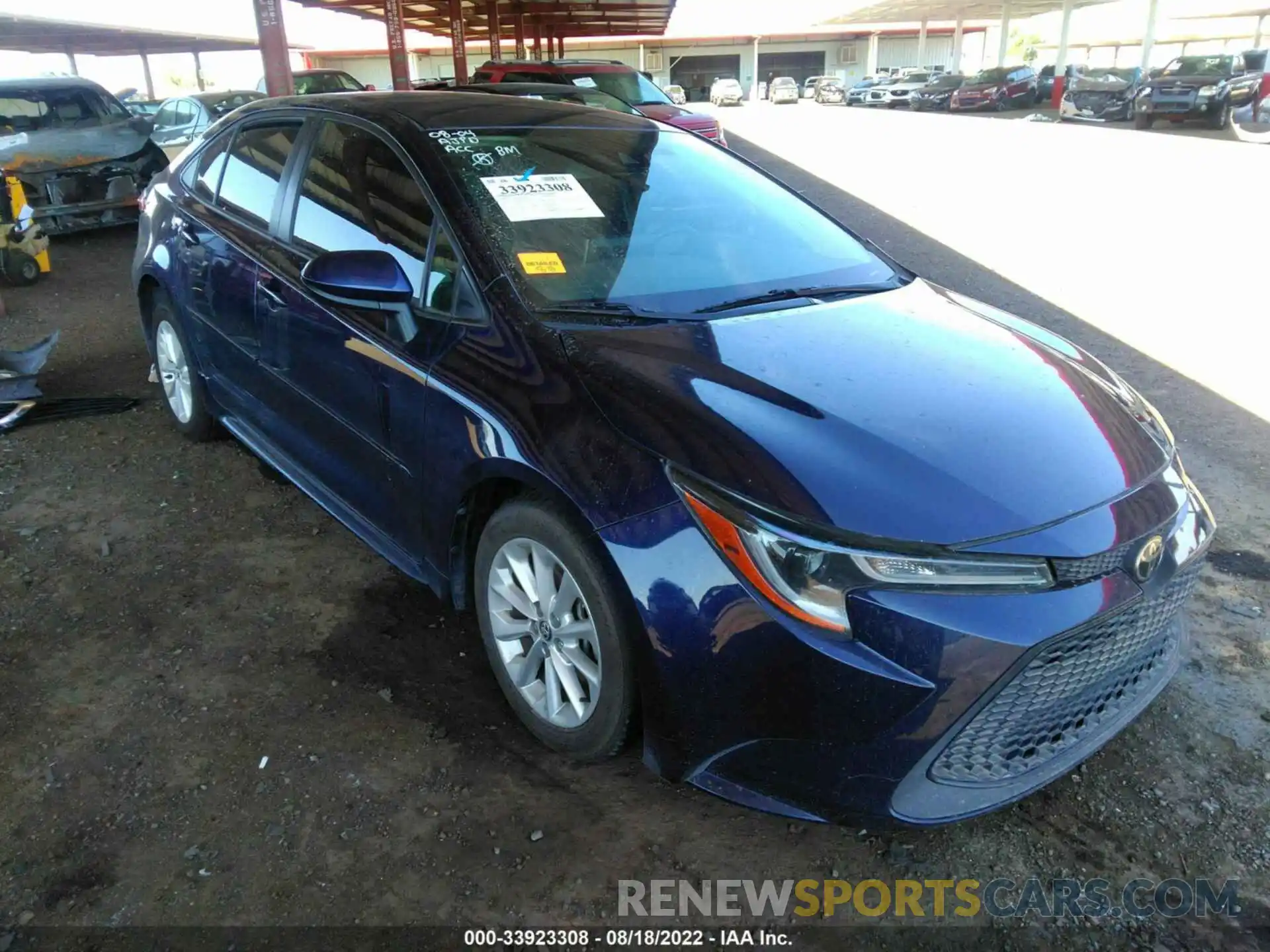 1 Photograph of a damaged car JTDVPRAE6LJ100411 TOYOTA COROLLA 2020