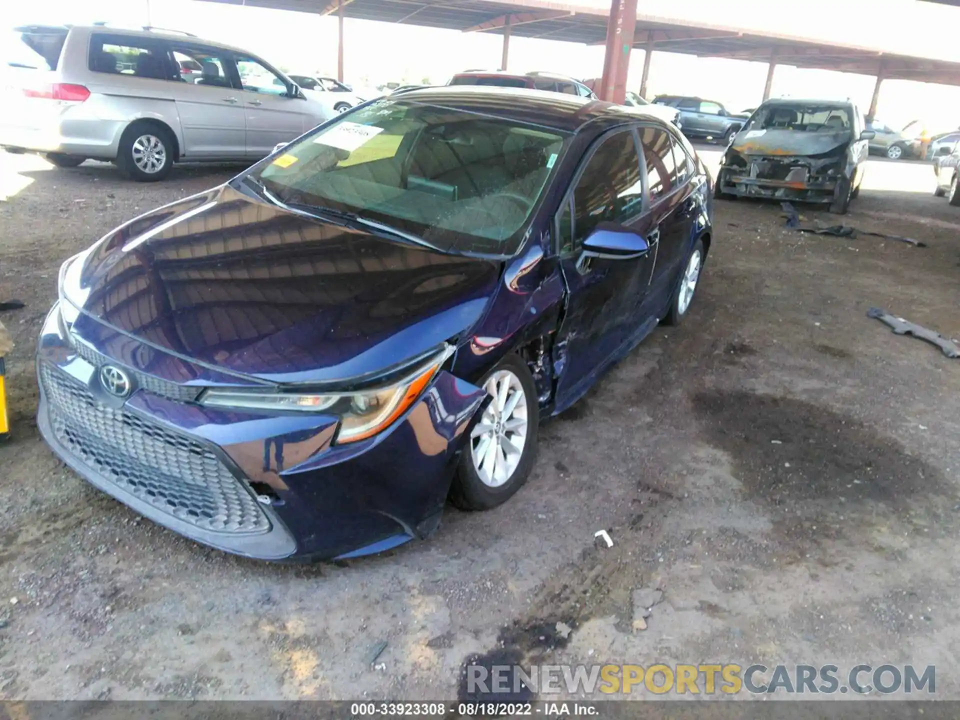 2 Photograph of a damaged car JTDVPRAE6LJ100411 TOYOTA COROLLA 2020