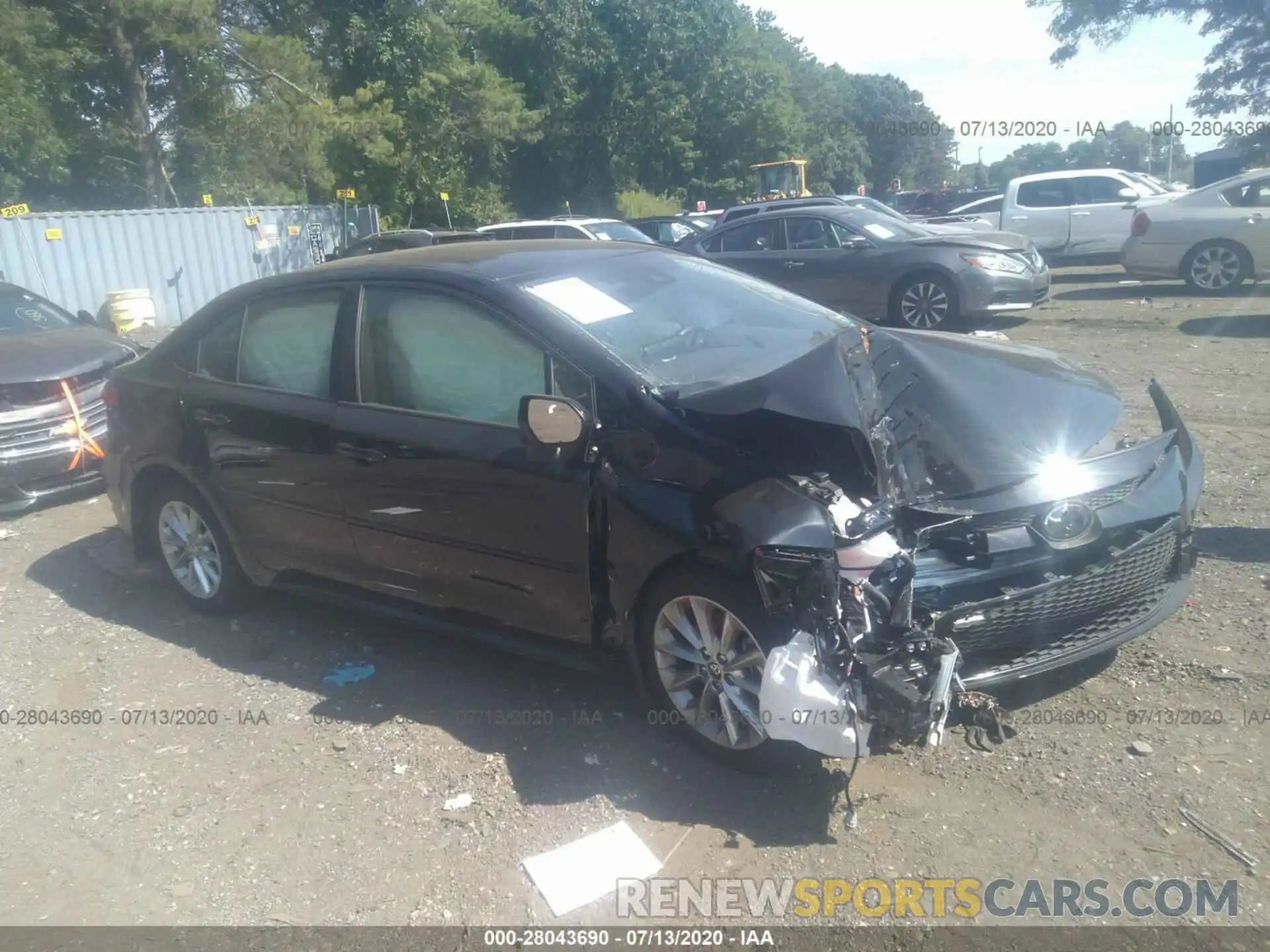 1 Photograph of a damaged car JTDVPRAE6LJ102353 TOYOTA COROLLA 2020