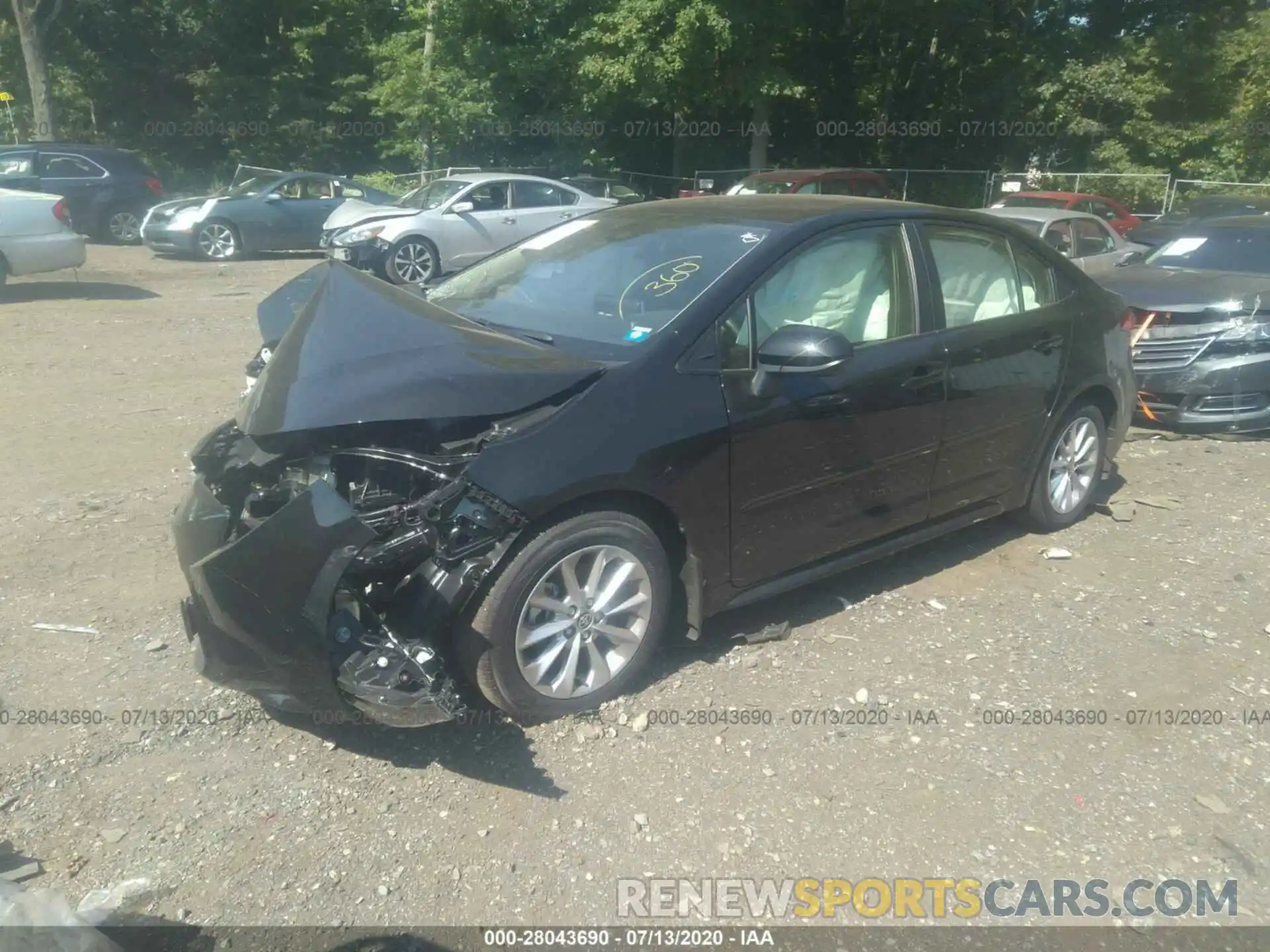 2 Photograph of a damaged car JTDVPRAE6LJ102353 TOYOTA COROLLA 2020