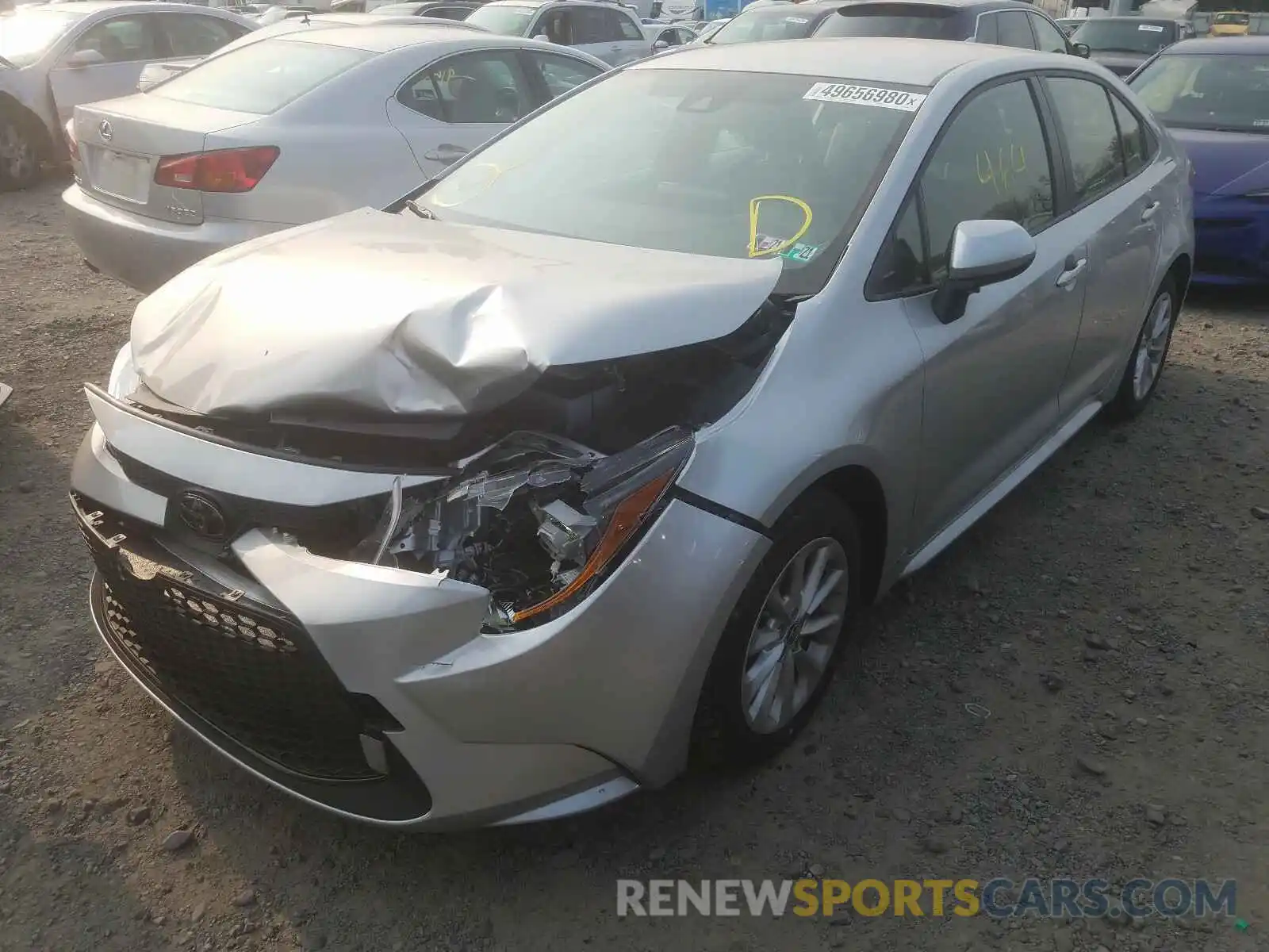 2 Photograph of a damaged car JTDVPRAE6LJ103695 TOYOTA COROLLA 2020