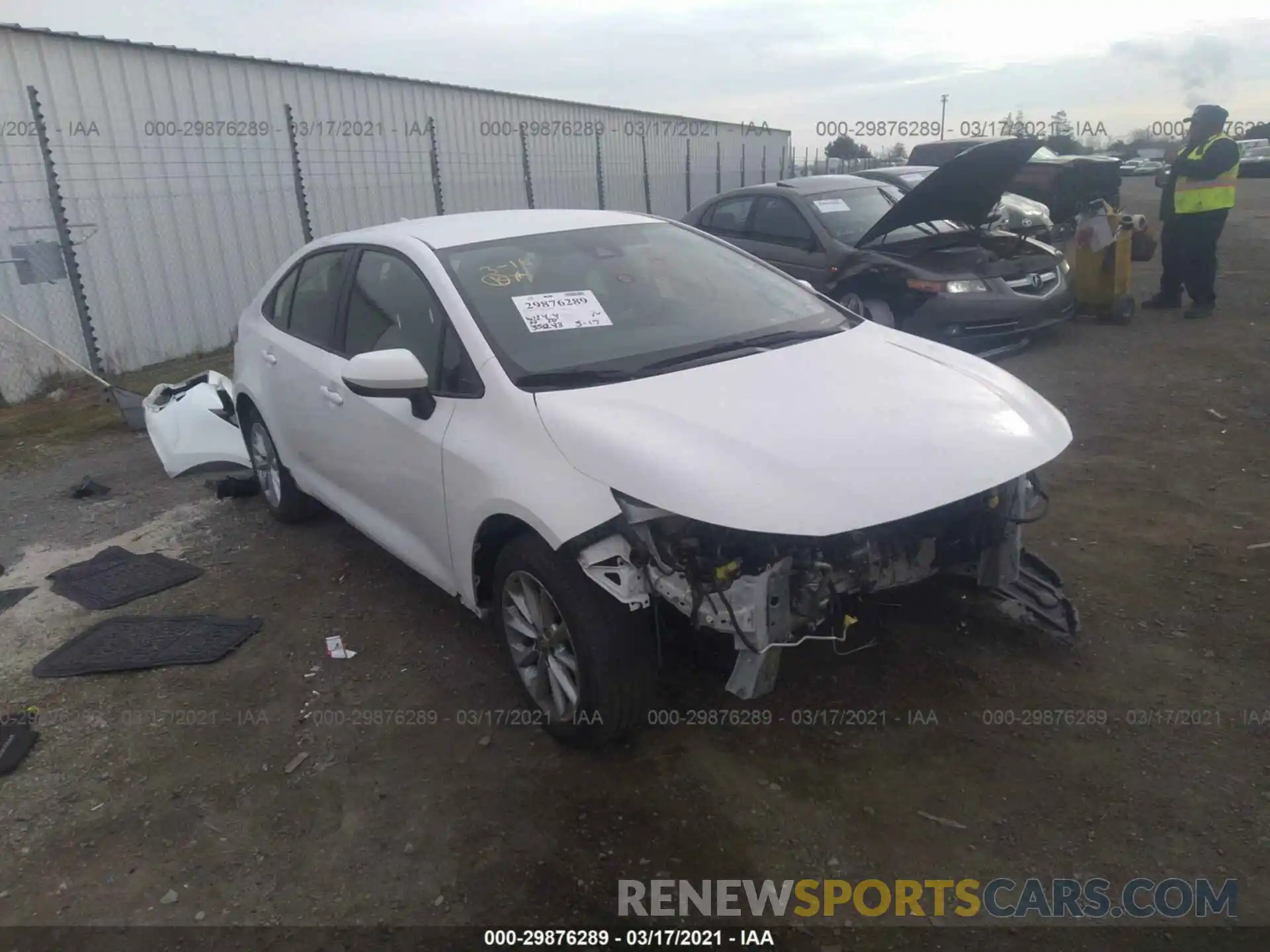 1 Photograph of a damaged car JTDVPRAE7LJ106315 TOYOTA COROLLA 2020