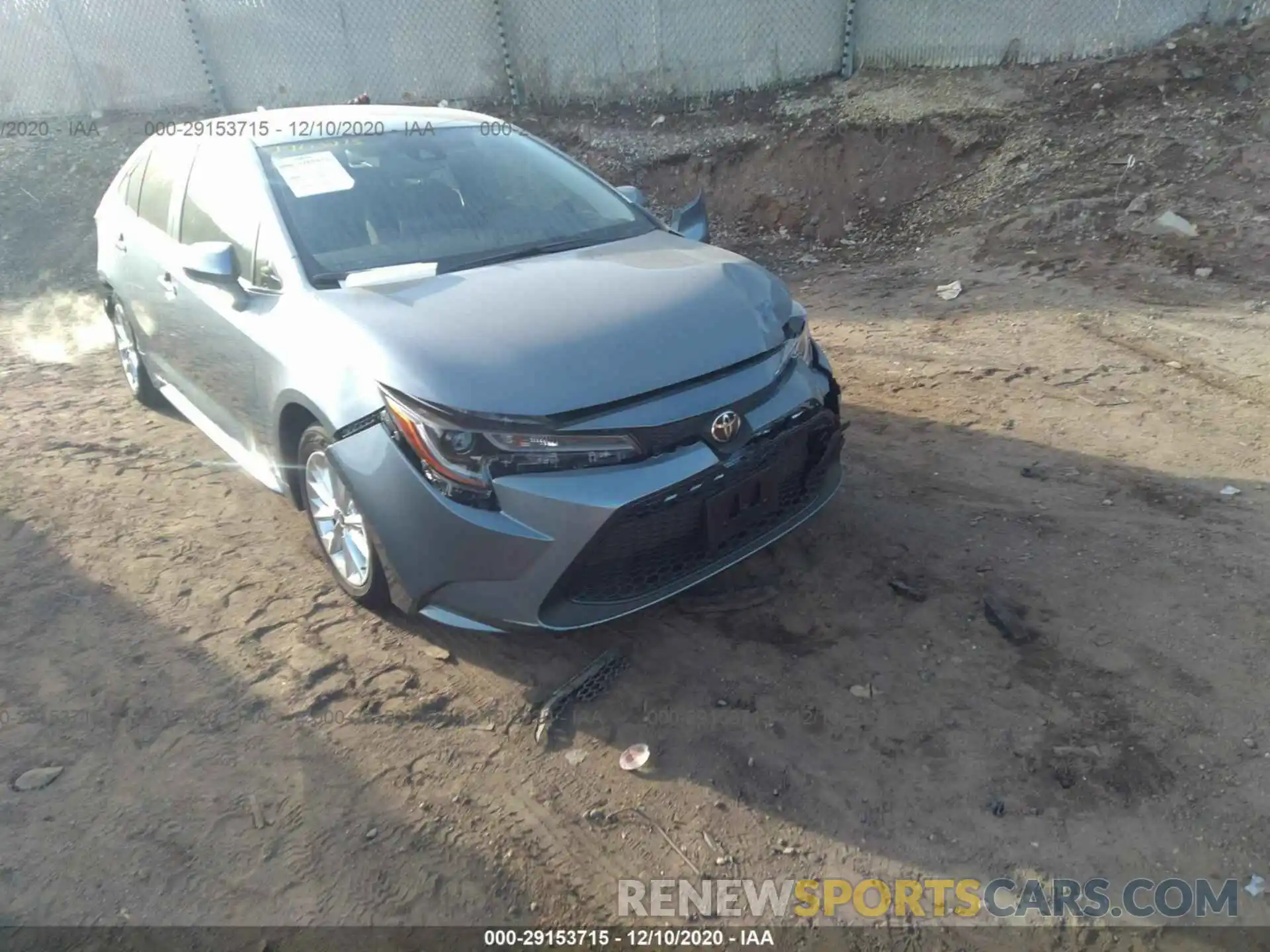 1 Photograph of a damaged car JTDVPRAE8LJ079805 TOYOTA COROLLA 2020