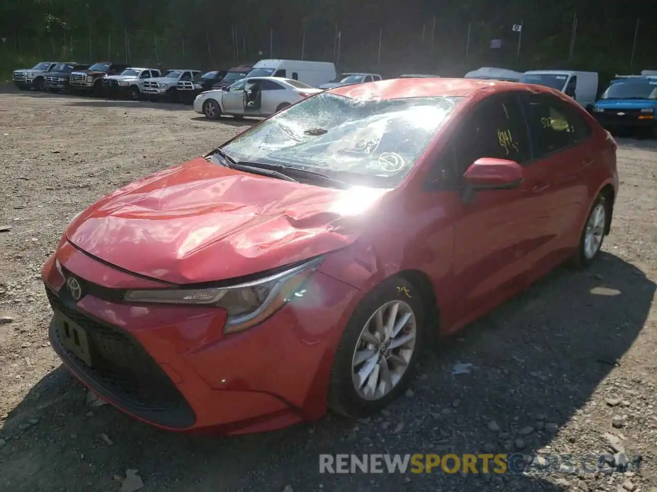 2 Photograph of a damaged car JTDVPRAE8LJ105061 TOYOTA COROLLA 2020