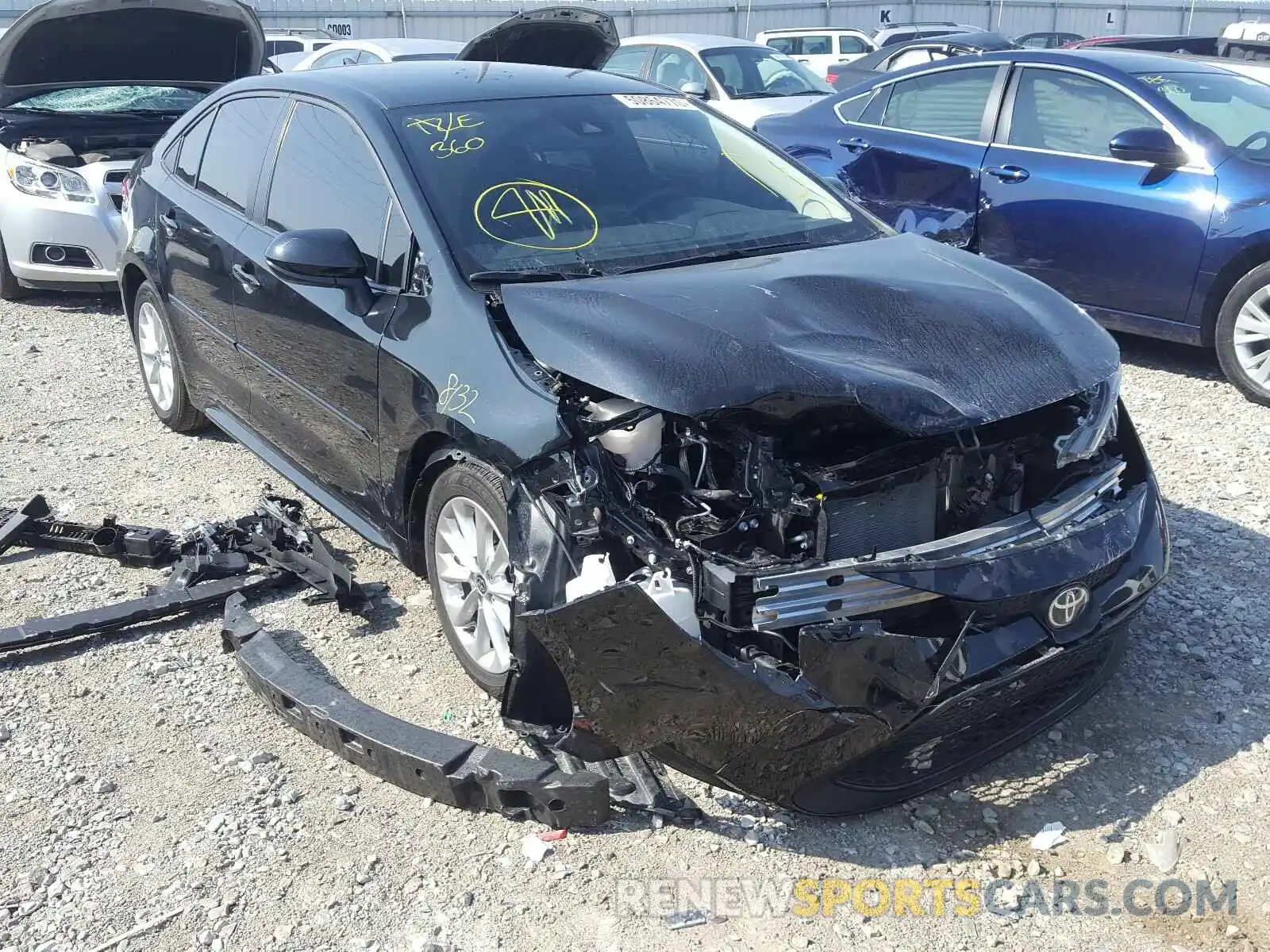 1 Photograph of a damaged car JTDVPRAEXLJ087517 TOYOTA COROLLA 2020