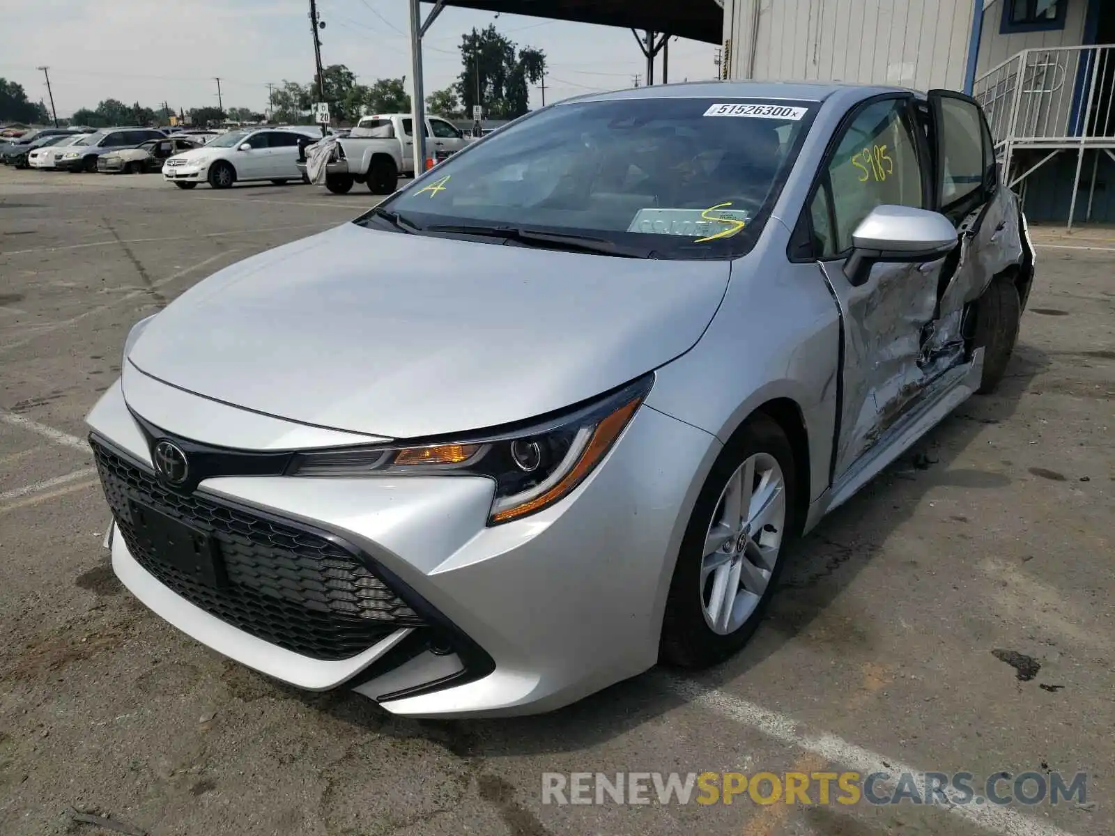 2 Photograph of a damaged car JTND4RBE0L3075041 TOYOTA COROLLA 2020