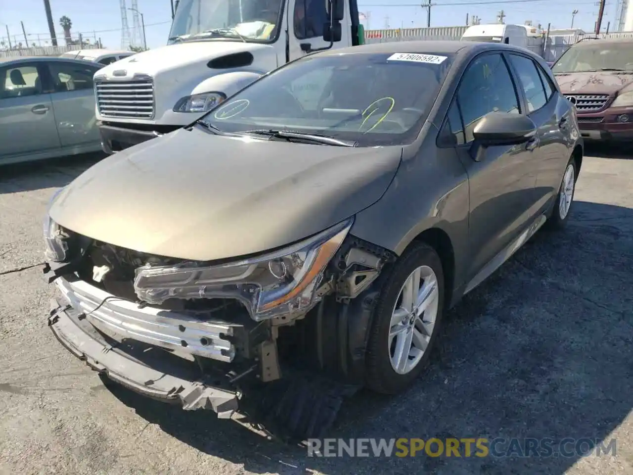 2 Photograph of a damaged car JTND4RBE2L3101493 TOYOTA COROLLA 2020