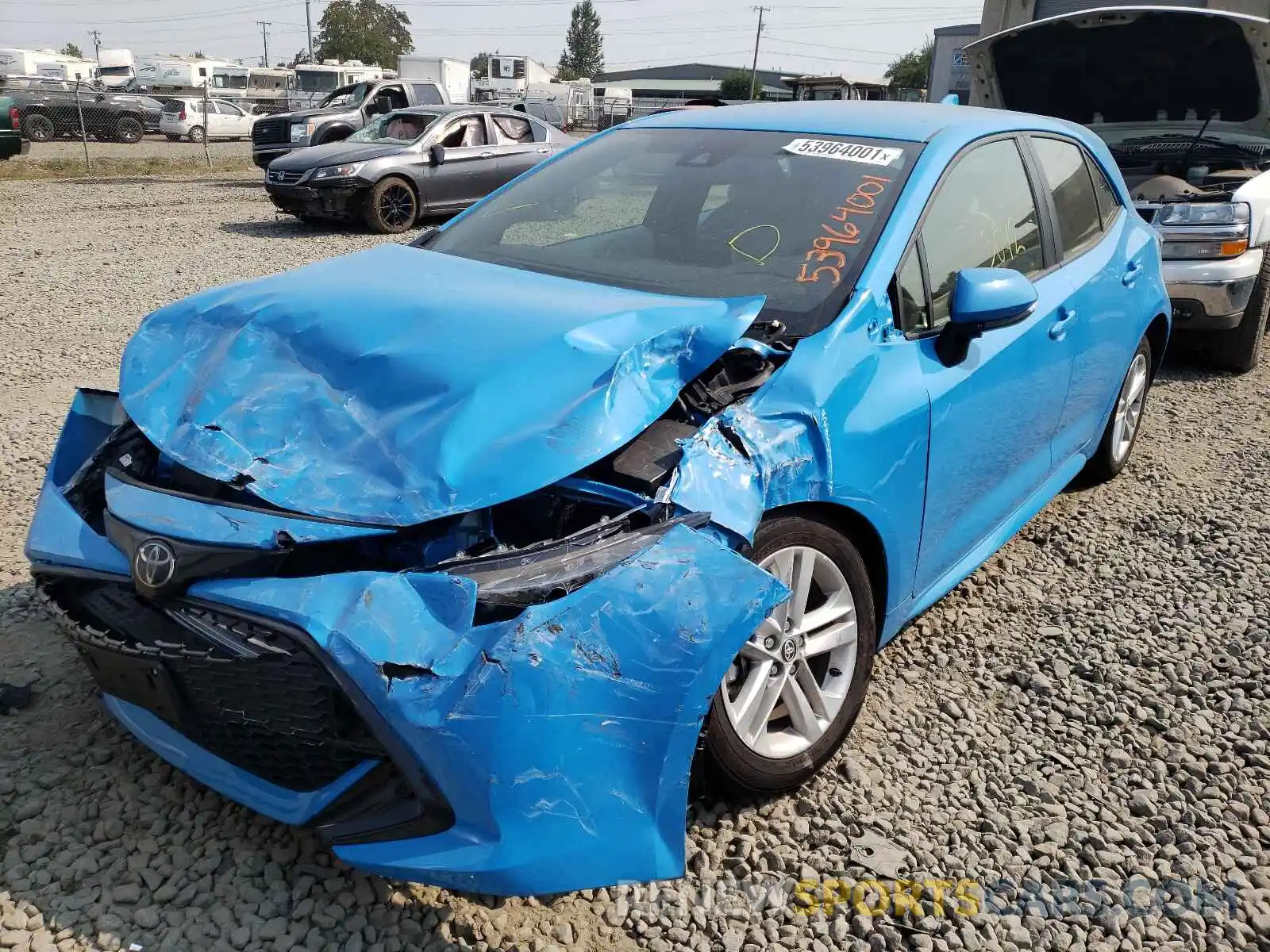 2 Photograph of a damaged car JTND4RBE7L3087848 TOYOTA COROLLA 2020