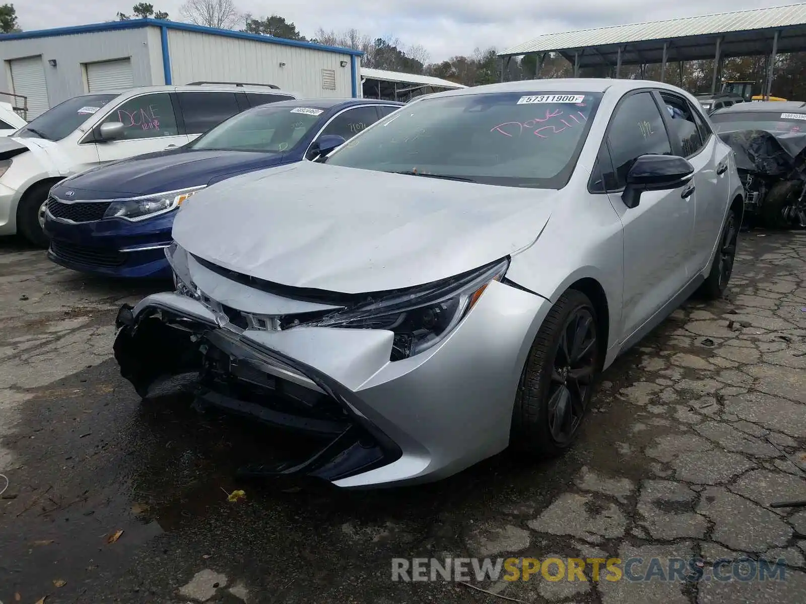 2 Photograph of a damaged car JTND4RBE8L3074994 TOYOTA COROLLA 2020