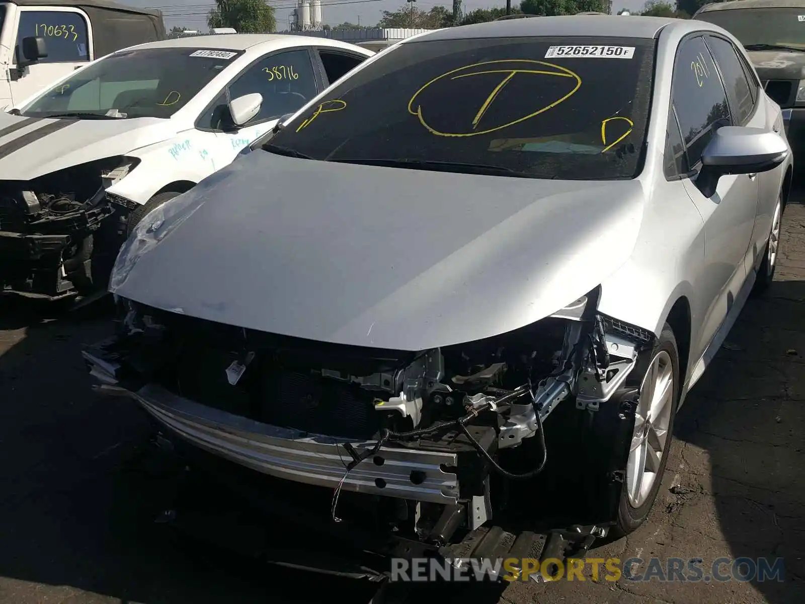 2 Photograph of a damaged car JTND4RBE8L3093013 TOYOTA COROLLA 2020