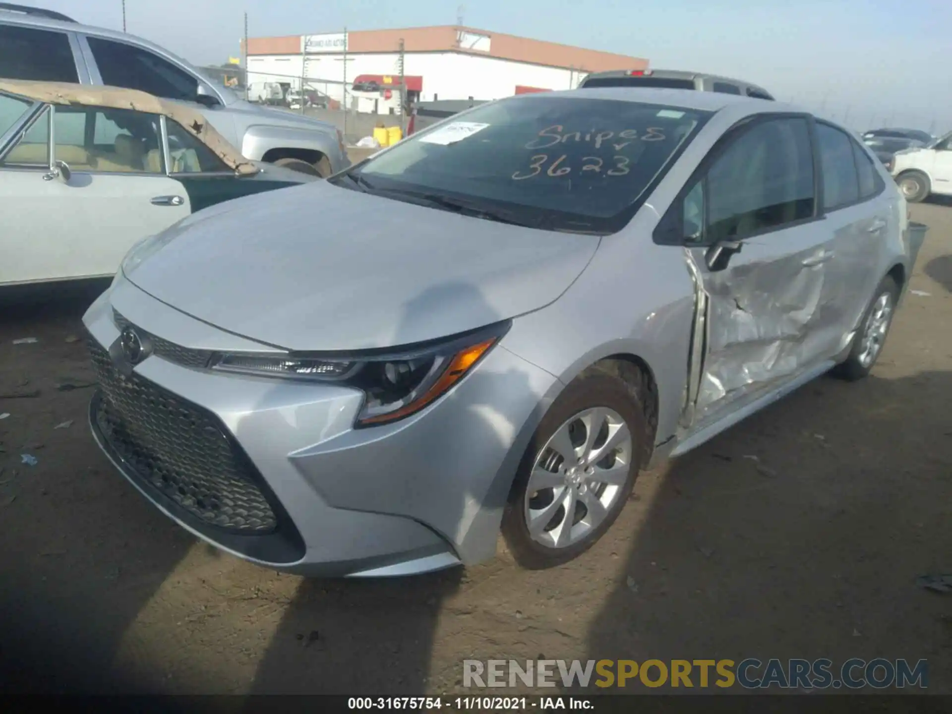 2 Photograph of a damaged car 5YFEPMAE0MP223623 TOYOTA COROLLA 2021