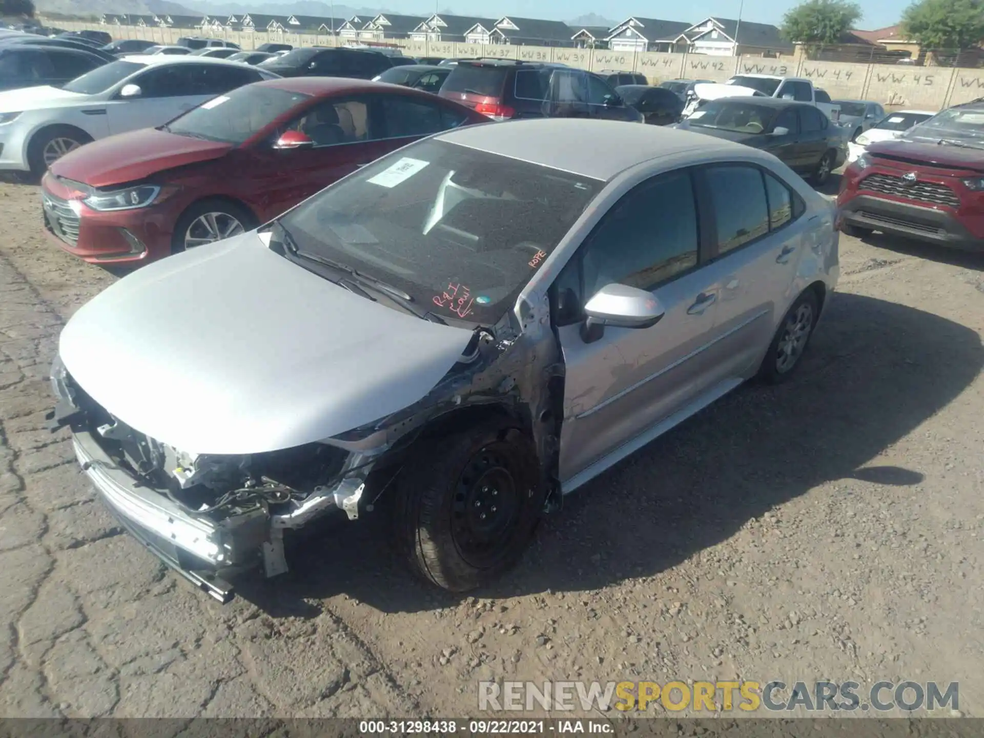 2 Photograph of a damaged car 5YFEPMAE1MP152738 TOYOTA COROLLA 2021