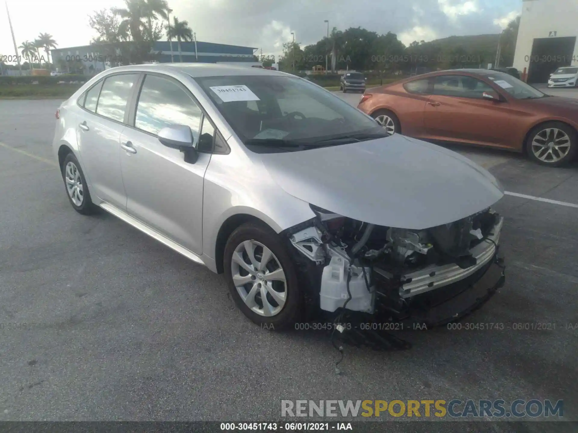 1 Photograph of a damaged car 5YFEPMAE1MP156028 TOYOTA COROLLA 2021