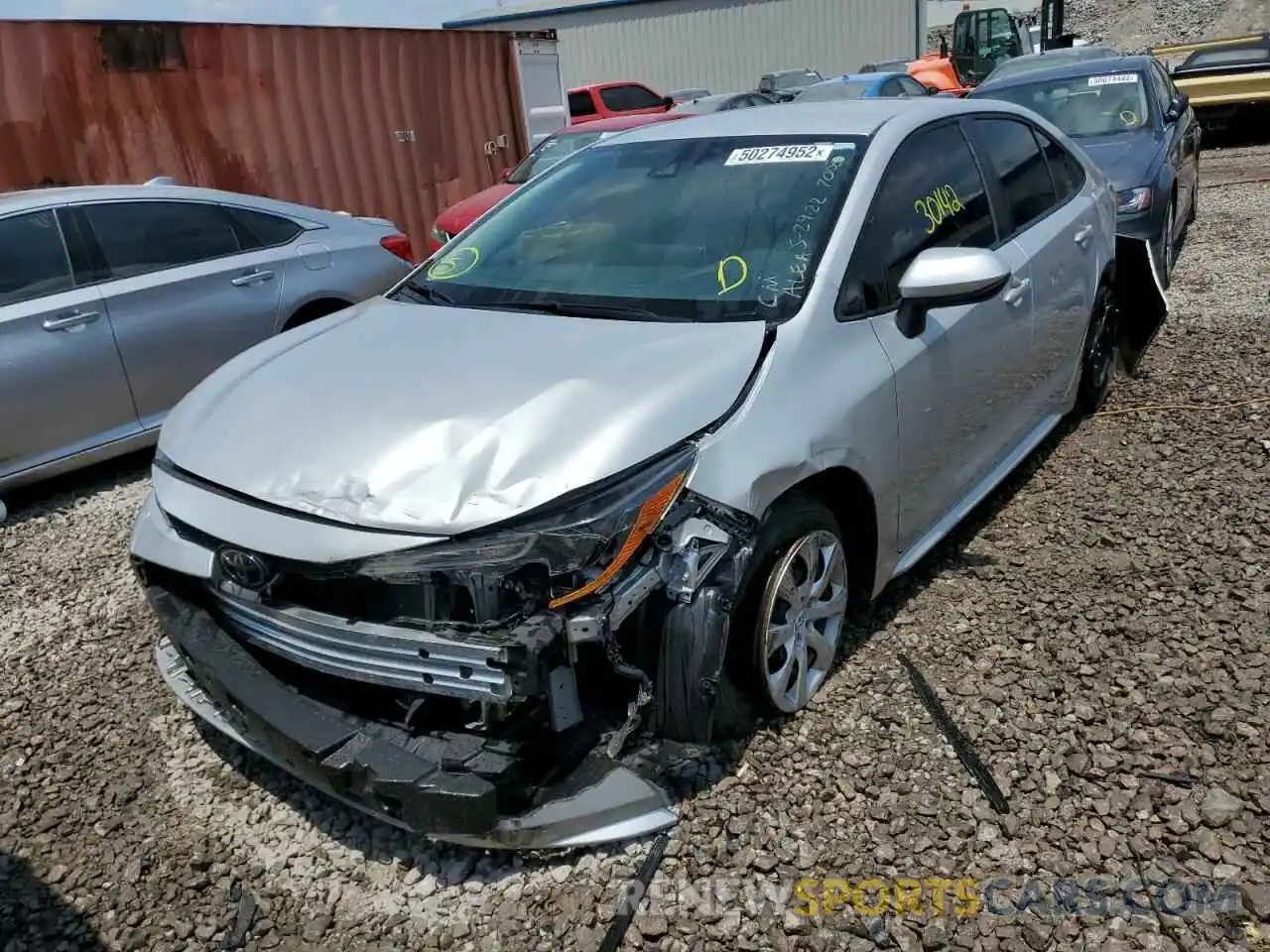 2 Photograph of a damaged car 5YFEPMAE1MP157003 TOYOTA COROLLA 2021