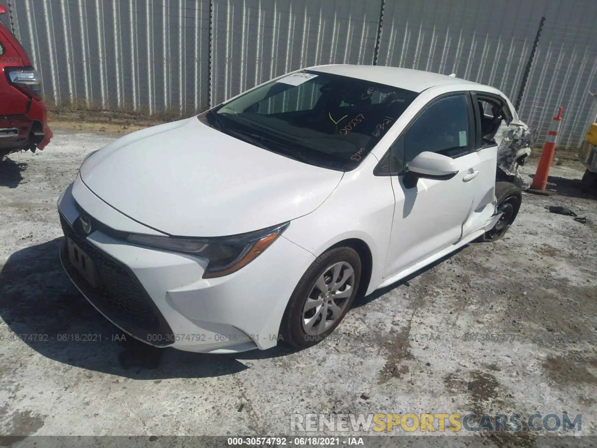 2 Photograph of a damaged car 5YFEPMAE1MP166526 TOYOTA COROLLA 2021