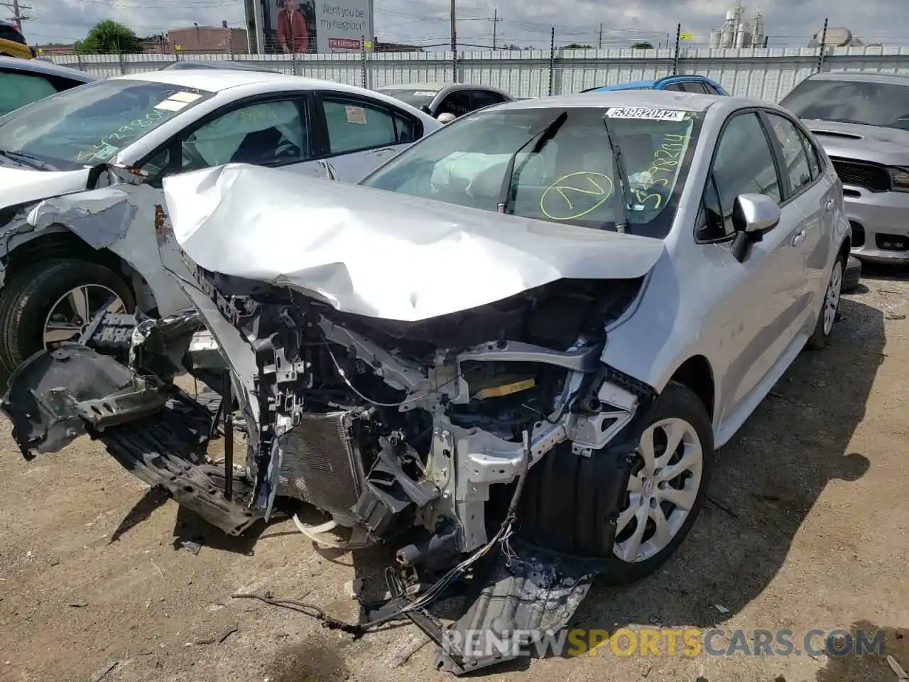 2 Photograph of a damaged car 5YFEPMAE1MP189398 TOYOTA COROLLA 2021