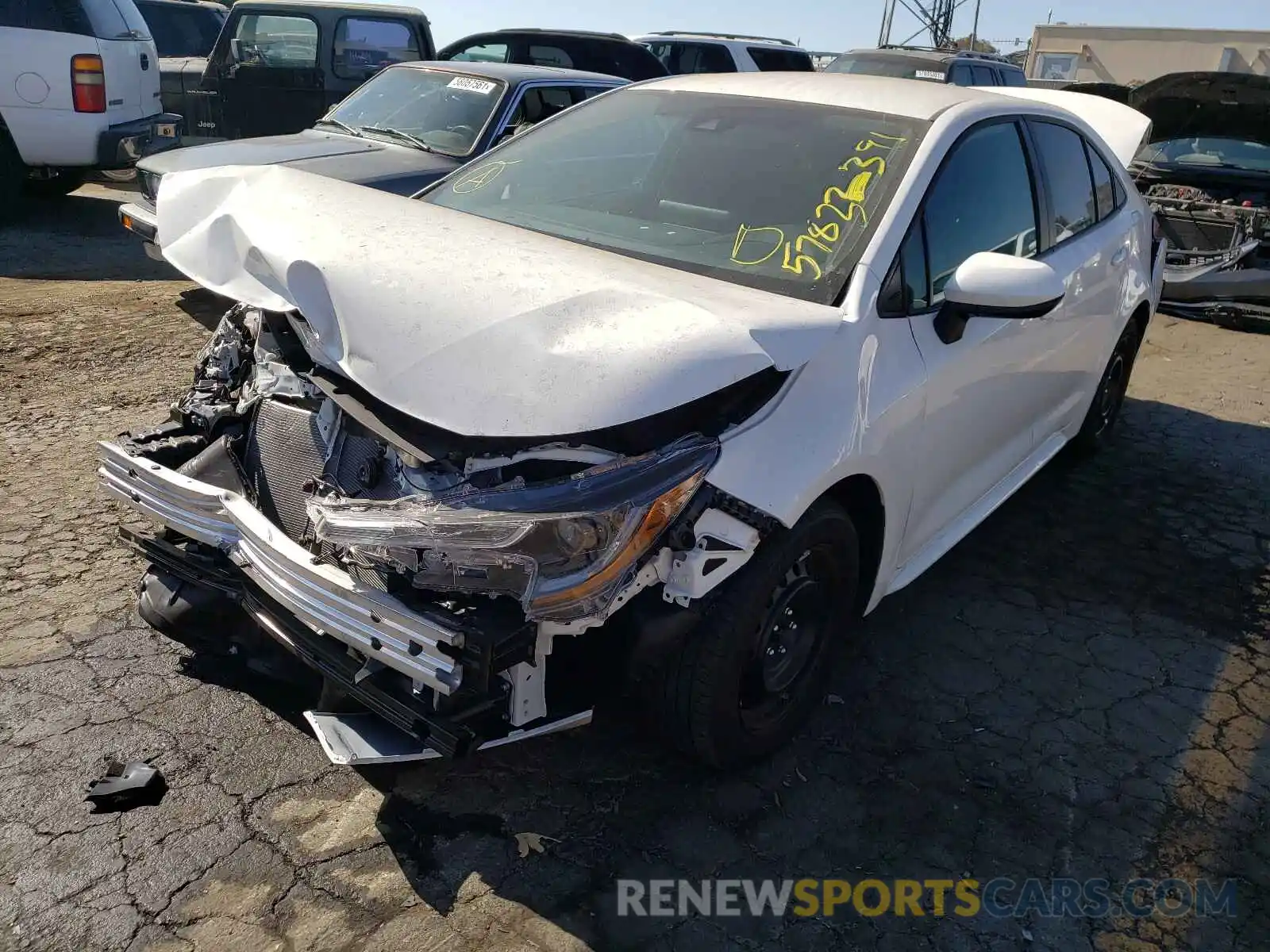 2 Photograph of a damaged car 5YFEPMAE1MP195086 TOYOTA COROLLA 2021