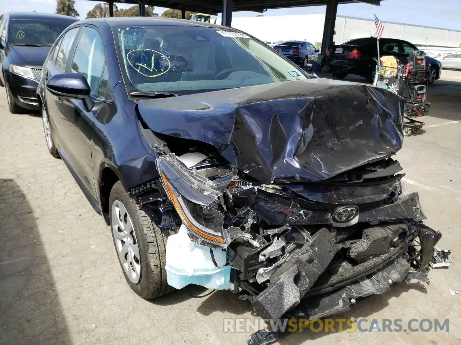 1 Photograph of a damaged car 5YFEPMAE1MP222772 TOYOTA COROLLA 2021