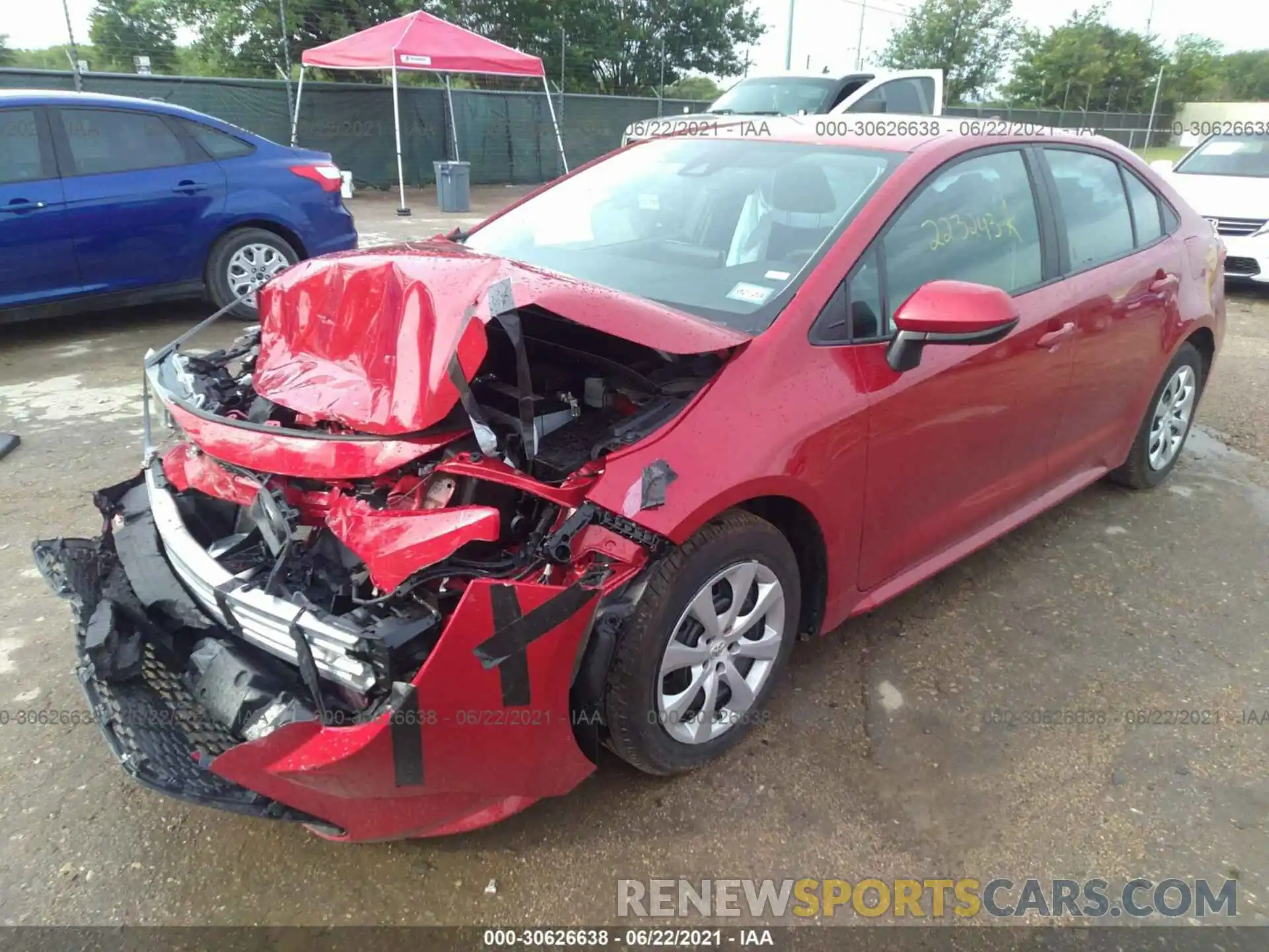 2 Photograph of a damaged car 5YFEPMAE1MP223243 TOYOTA COROLLA 2021