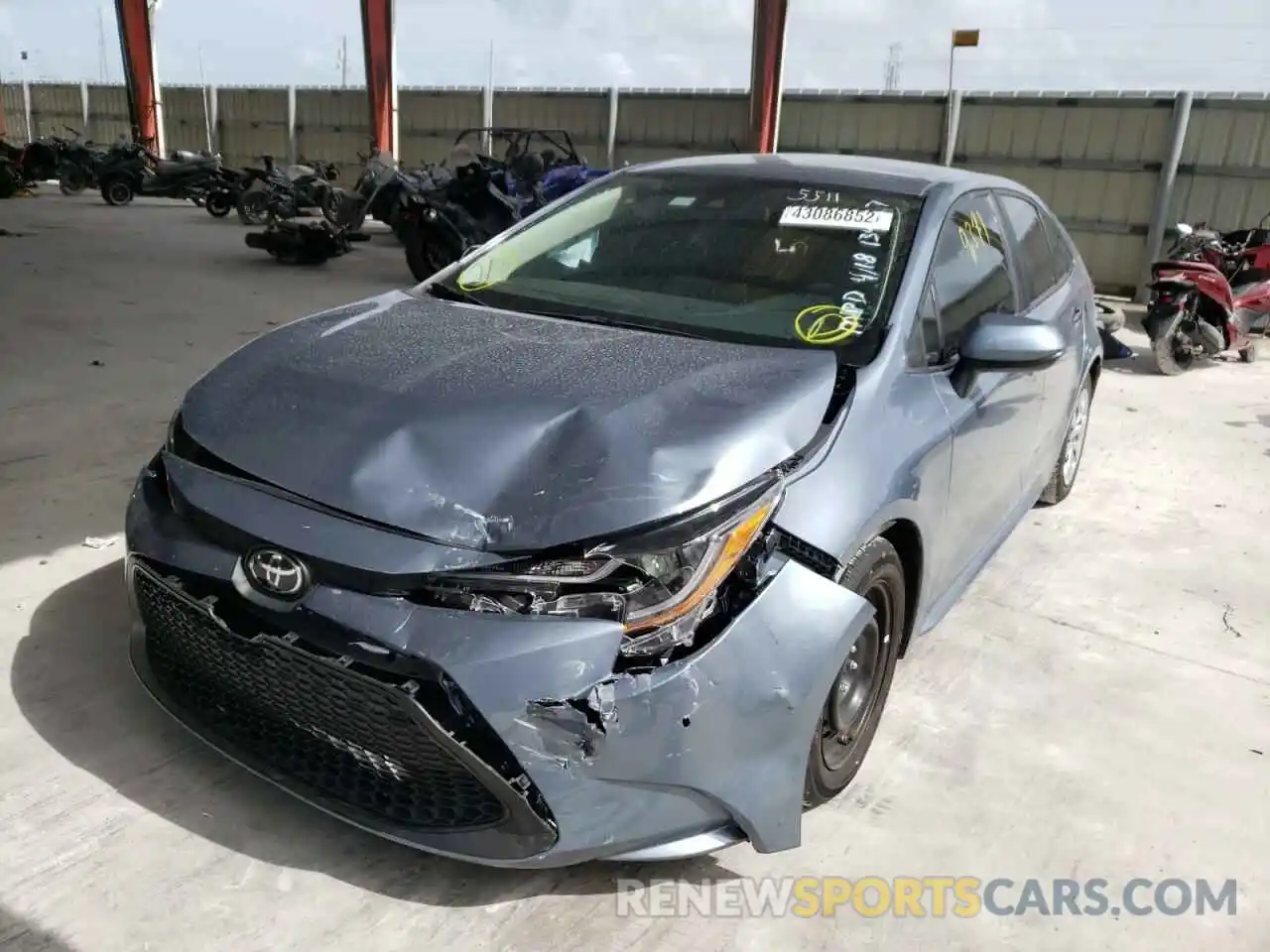 2 Photograph of a damaged car 5YFEPMAE1MP225011 TOYOTA COROLLA 2021