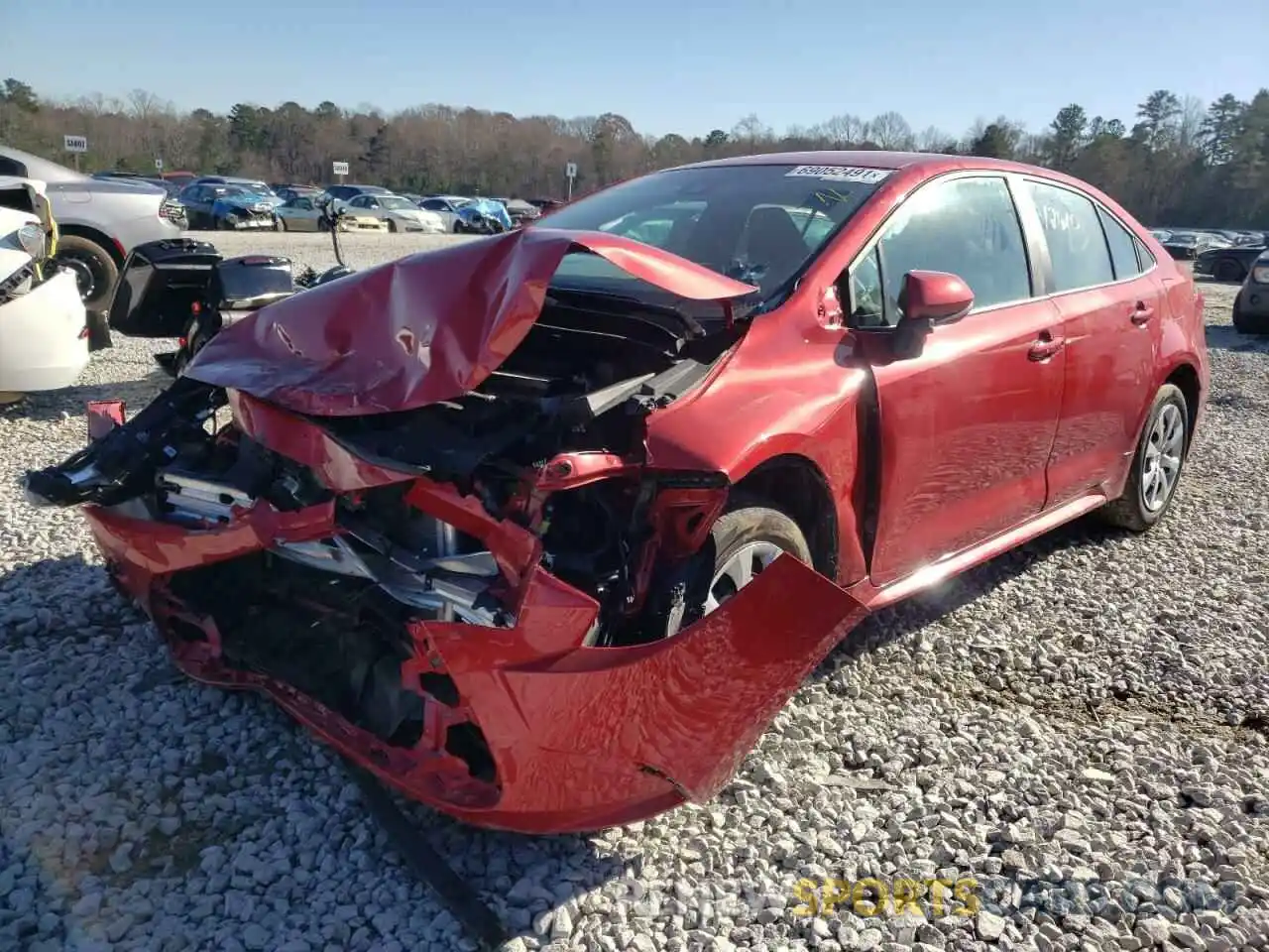 2 Photograph of a damaged car 5YFEPMAE1MP239166 TOYOTA COROLLA 2021