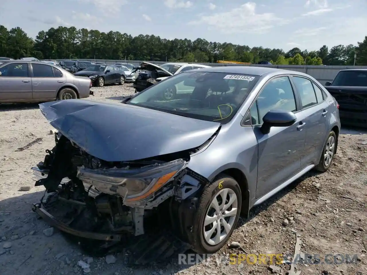 2 Photograph of a damaged car 5YFEPMAE1MP257151 TOYOTA COROLLA 2021