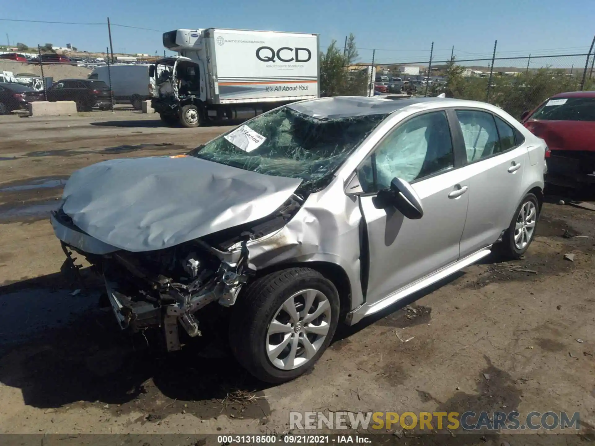 2 Photograph of a damaged car 5YFEPMAE2MP165899 TOYOTA COROLLA 2021