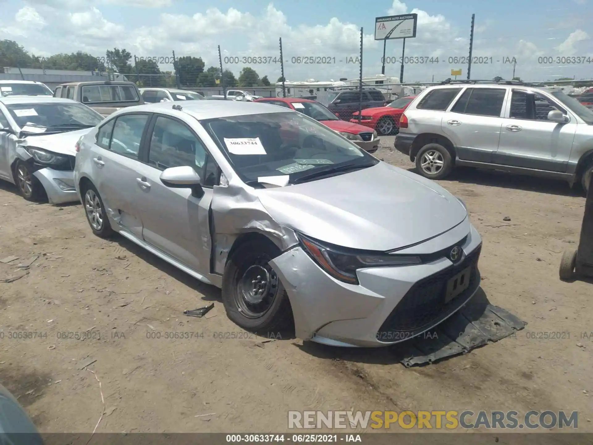 1 Photograph of a damaged car 5YFEPMAE2MP182086 TOYOTA COROLLA 2021