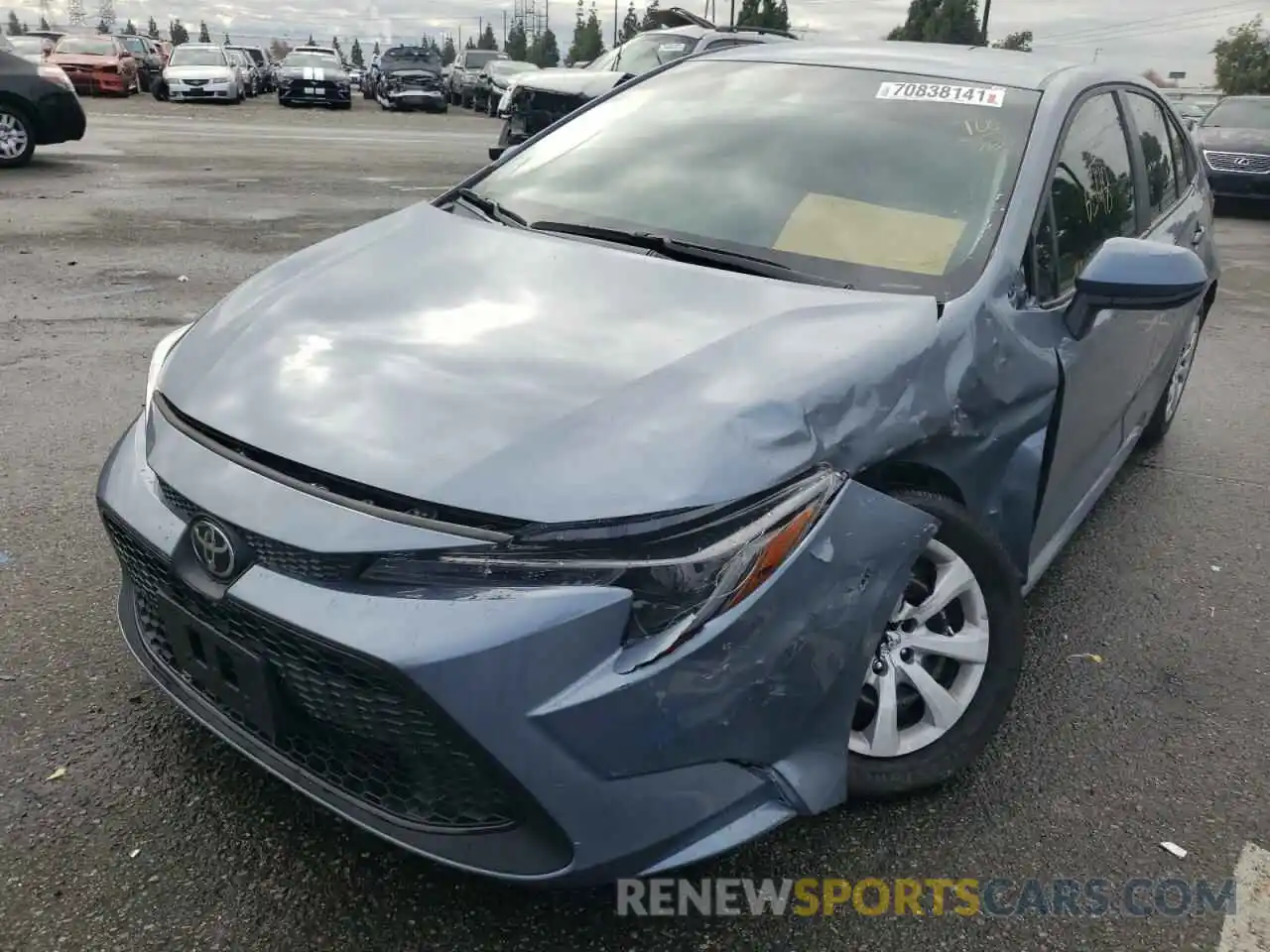 2 Photograph of a damaged car 5YFEPMAE2MP225227 TOYOTA COROLLA 2021