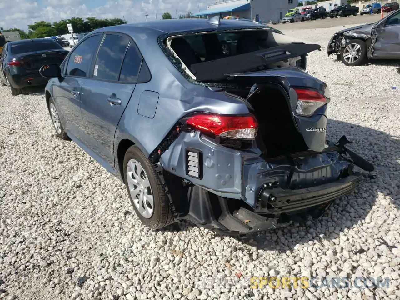 3 Photograph of a damaged car 5YFEPMAE3MP149324 TOYOTA COROLLA 2021