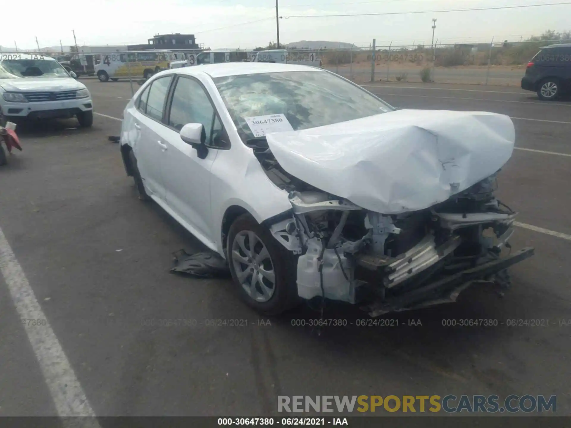 1 Photograph of a damaged car 5YFEPMAE3MP164891 TOYOTA COROLLA 2021