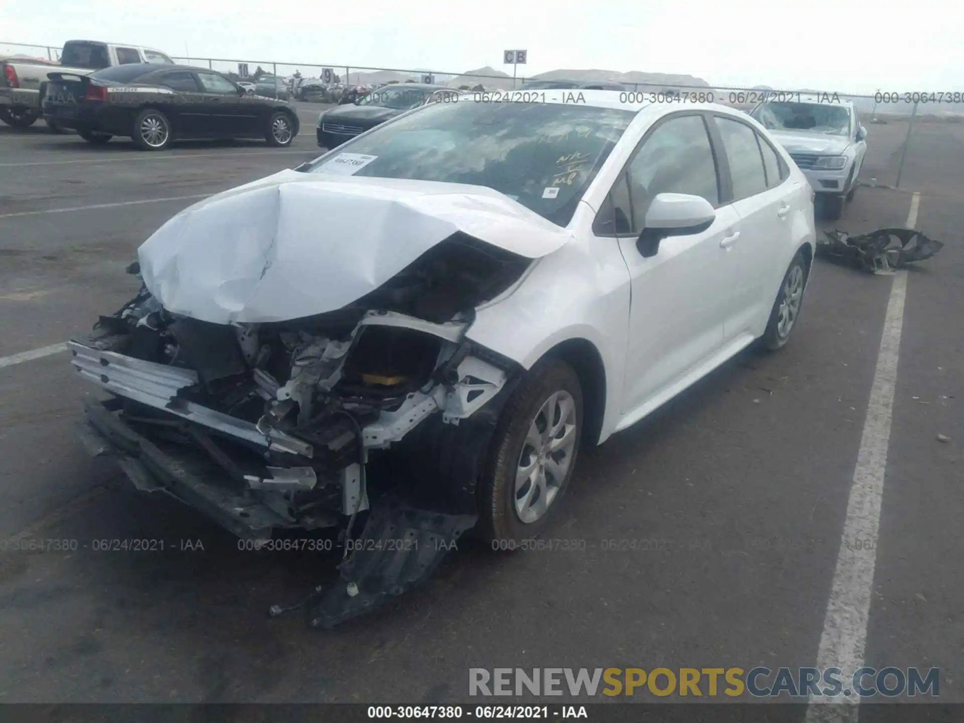 2 Photograph of a damaged car 5YFEPMAE3MP164891 TOYOTA COROLLA 2021