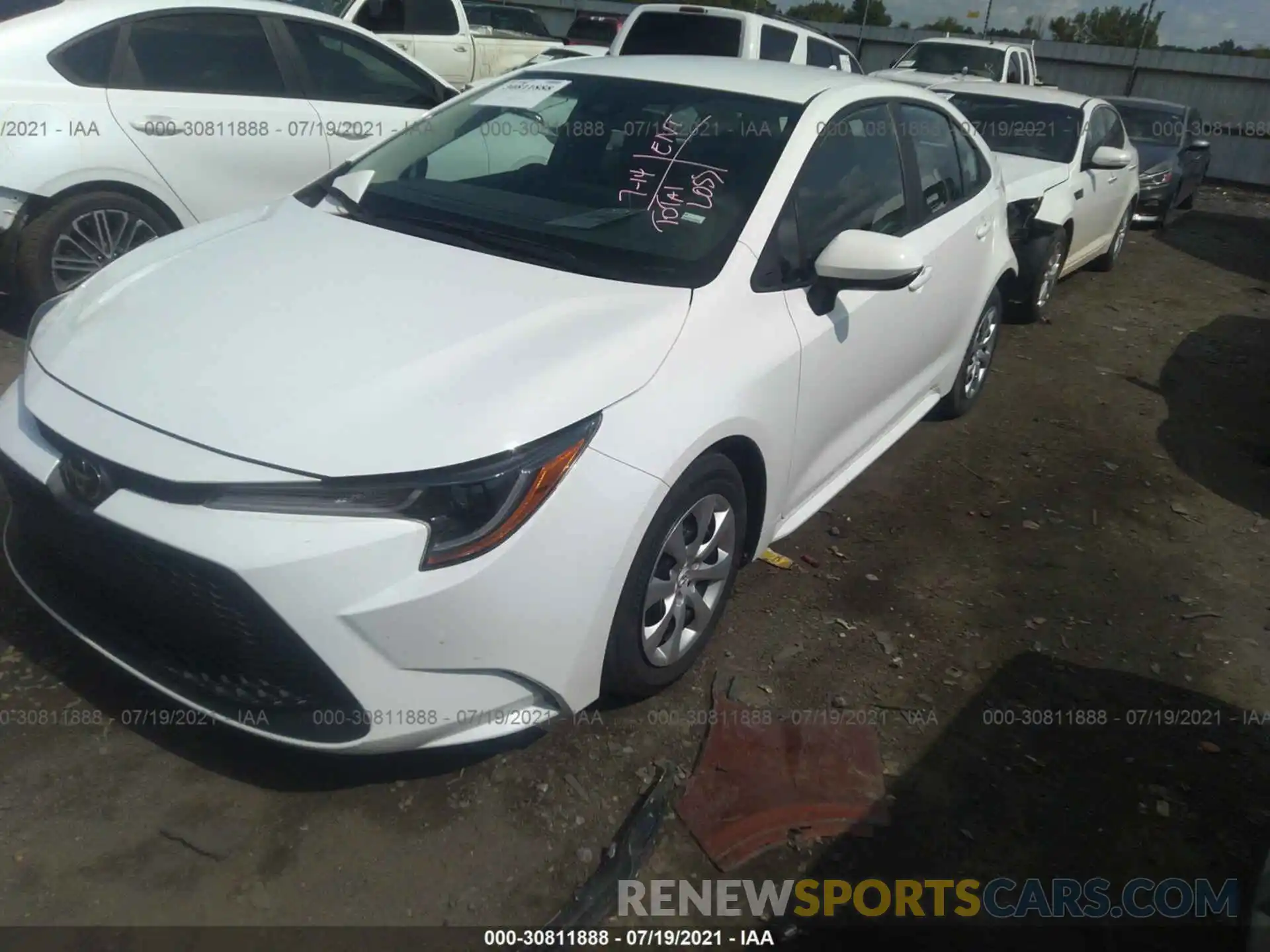 2 Photograph of a damaged car 5YFEPMAE3MP167483 TOYOTA COROLLA 2021