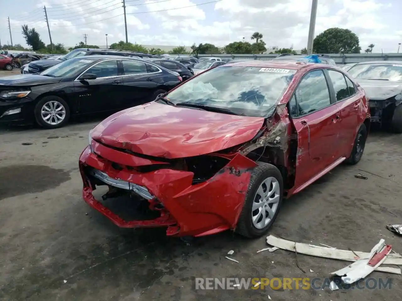 2 Photograph of a damaged car 5YFEPMAE3MP181268 TOYOTA COROLLA 2021