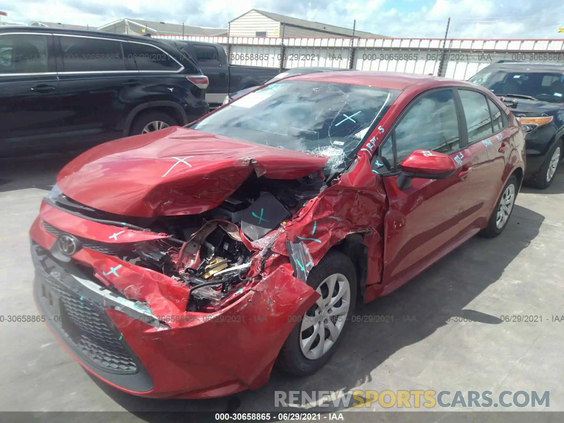 2 Photograph of a damaged car 5YFEPMAE3MP182887 TOYOTA COROLLA 2021