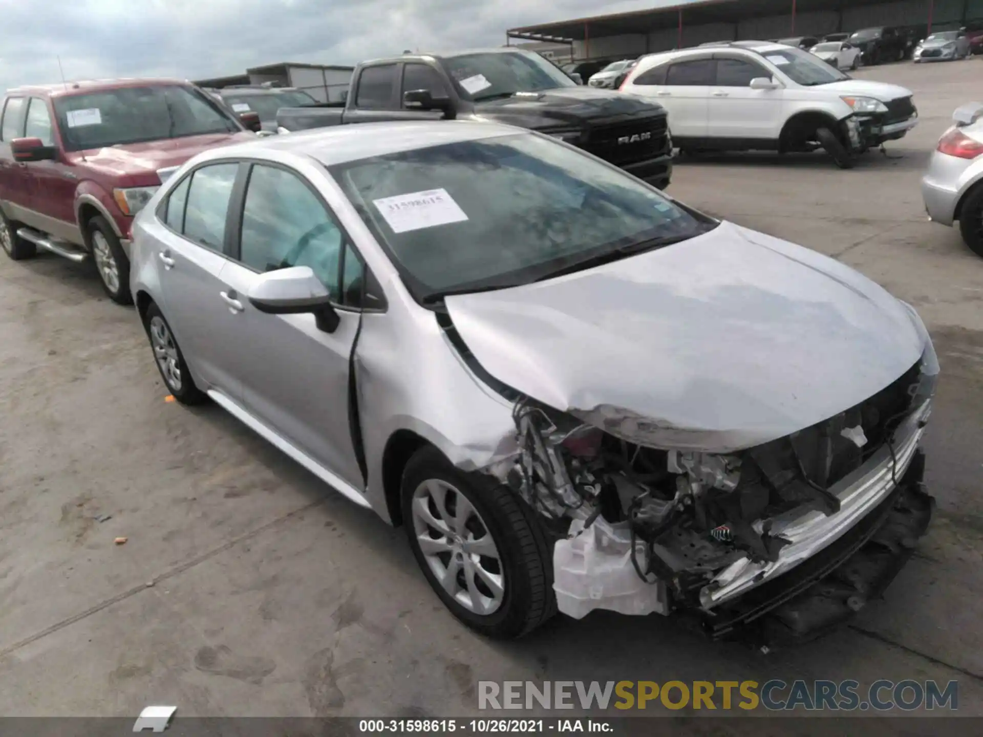 1 Photograph of a damaged car 5YFEPMAE3MP185580 TOYOTA COROLLA 2021