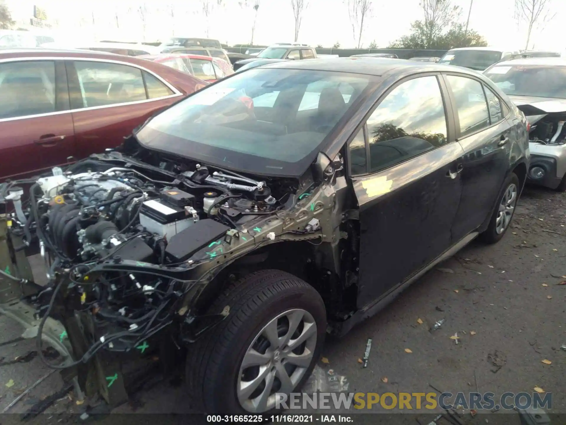 2 Photograph of a damaged car 5YFEPMAE3MP196689 TOYOTA COROLLA 2021