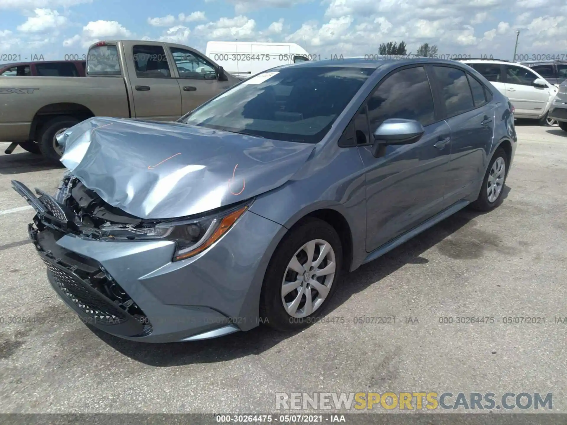 2 Photograph of a damaged car 5YFEPMAE3MP199558 TOYOTA COROLLA 2021