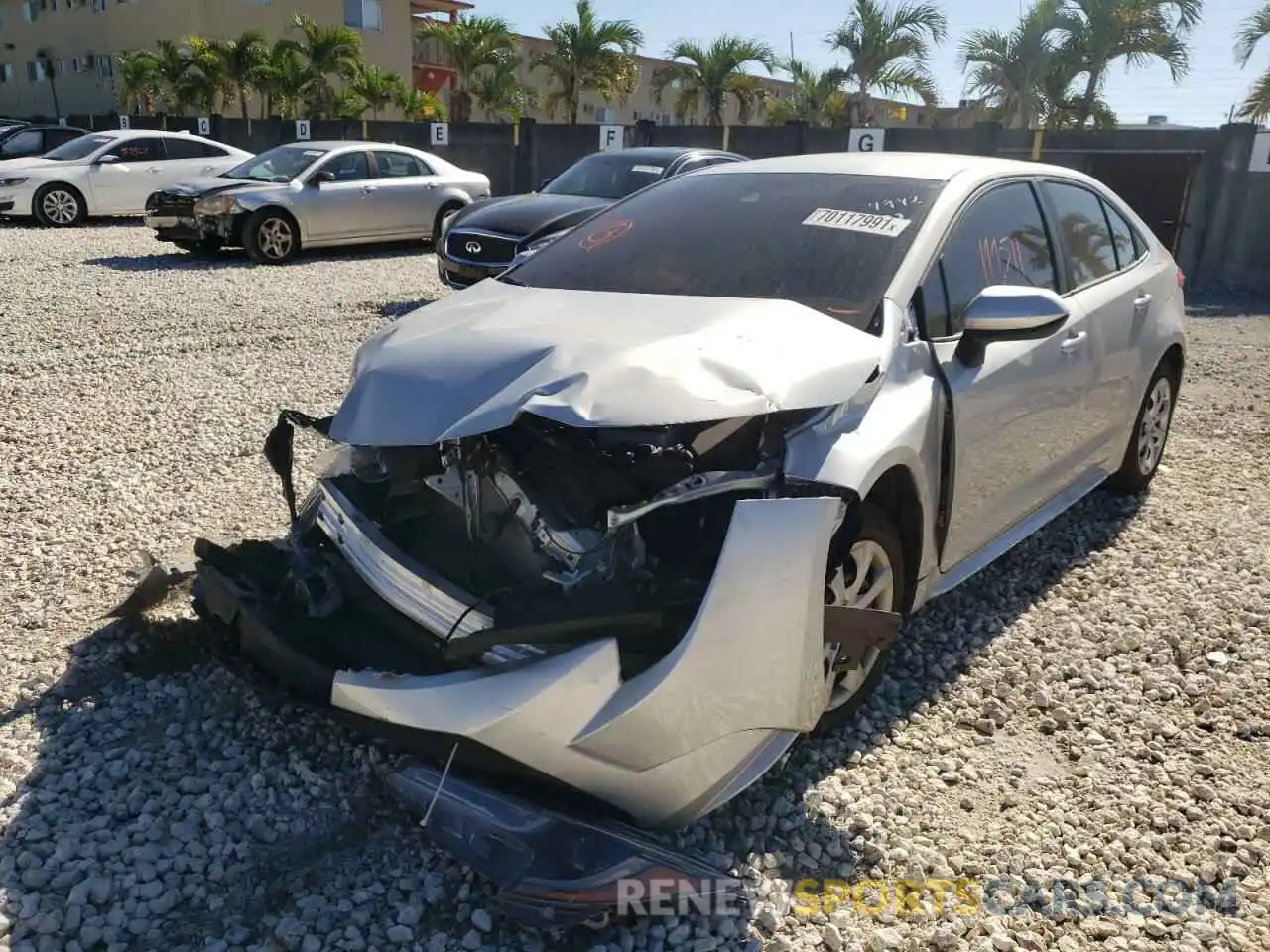 2 Photograph of a damaged car 5YFEPMAE3MP224992 TOYOTA COROLLA 2021