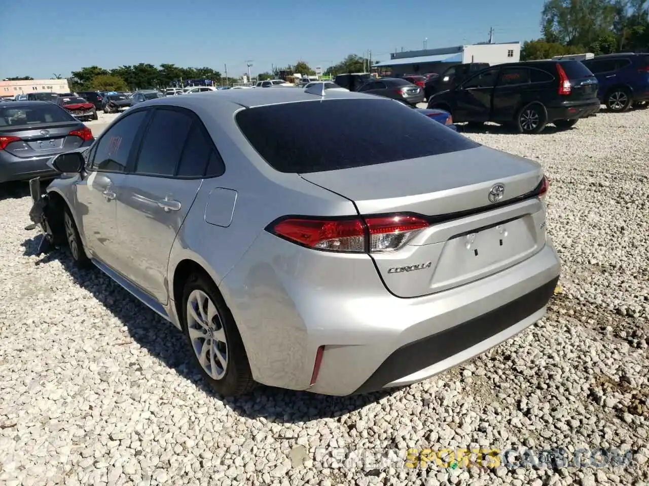 3 Photograph of a damaged car 5YFEPMAE3MP224992 TOYOTA COROLLA 2021