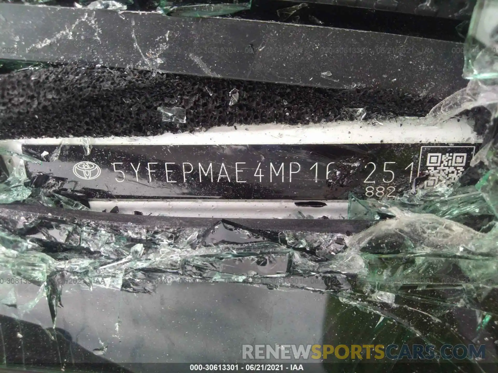 9 Фотография поврежденного автомобиля 5YFEPMAE4MP167251 TOYOTA COROLLA 2021