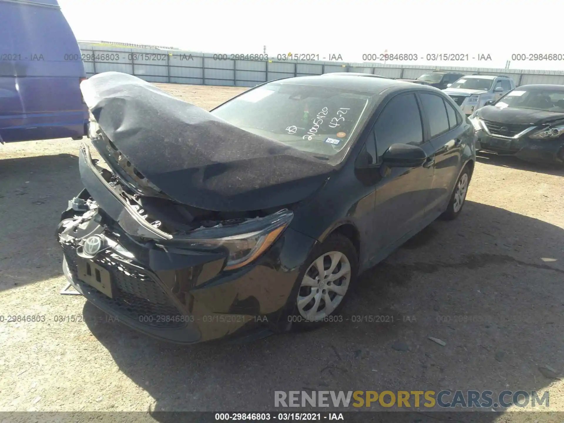 2 Photograph of a damaged car 5YFEPMAE4MP169663 TOYOTA COROLLA 2021