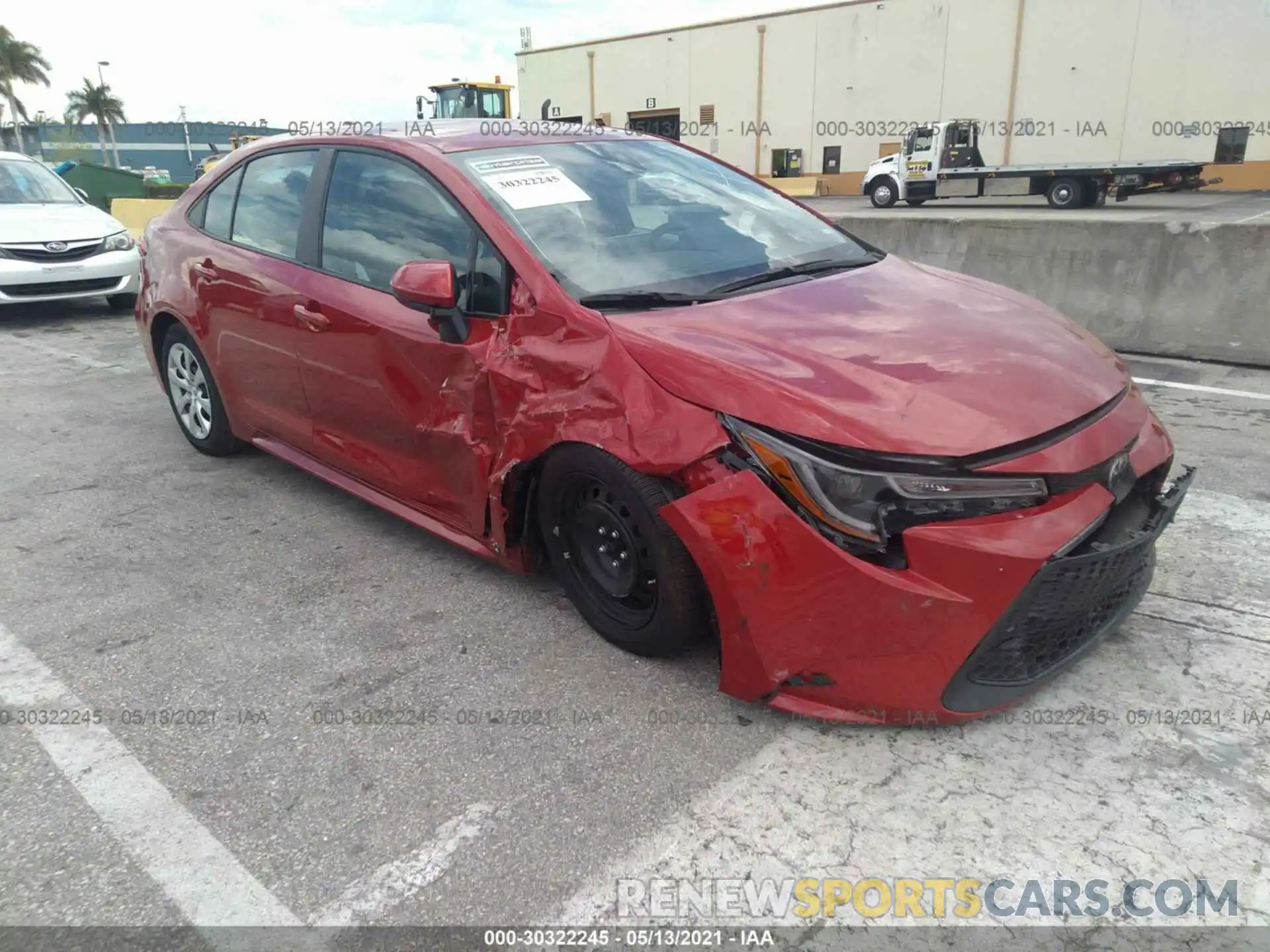 1 Photograph of a damaged car 5YFEPMAE4MP179402 TOYOTA COROLLA 2021