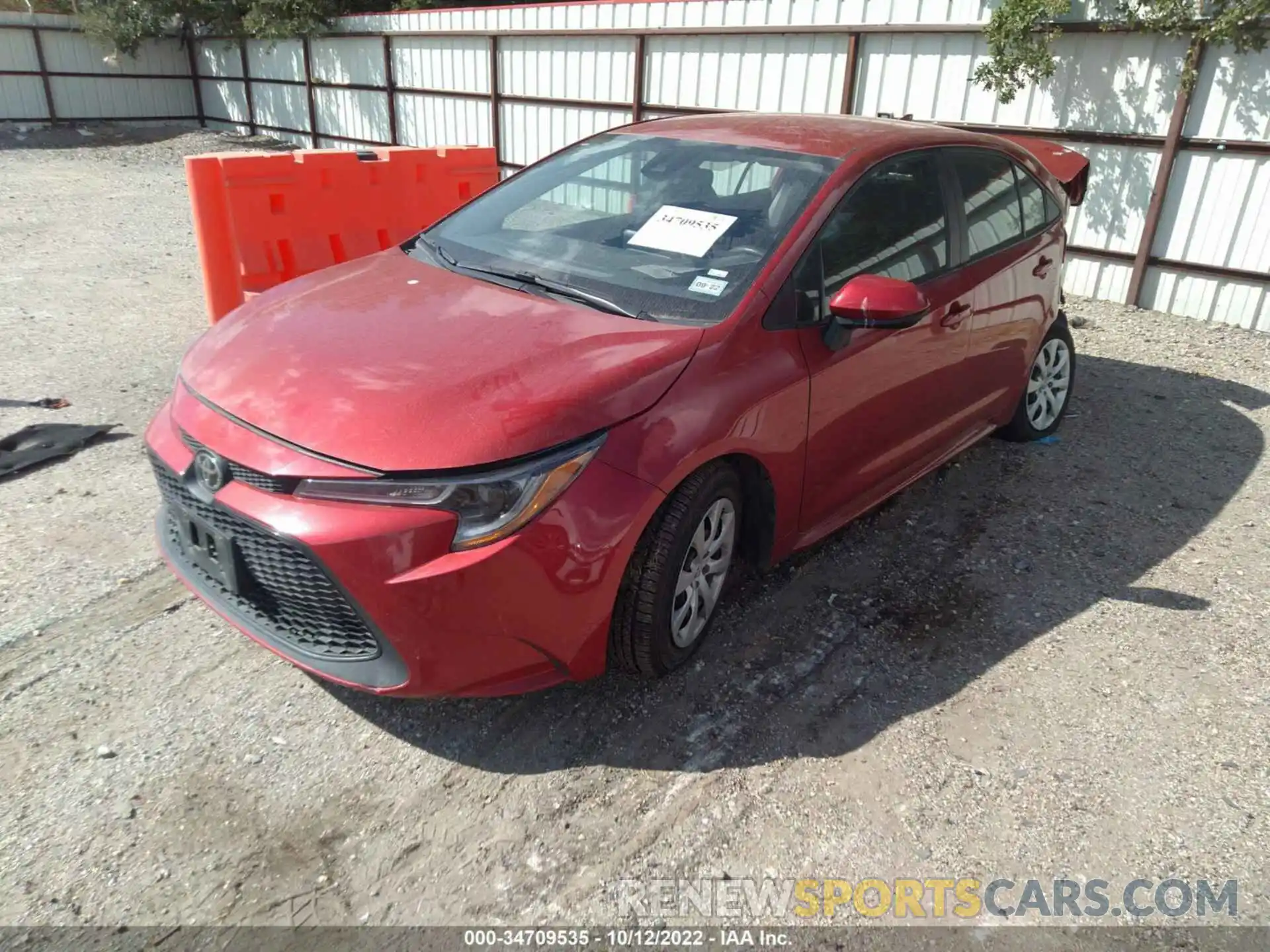 2 Photograph of a damaged car 5YFEPMAE4MP181361 TOYOTA COROLLA 2021