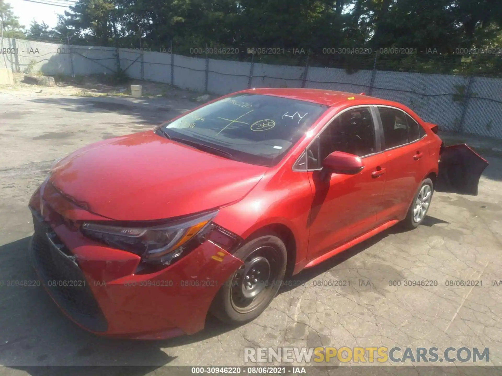 2 Photograph of a damaged car 5YFEPMAE4MP183806 TOYOTA COROLLA 2021