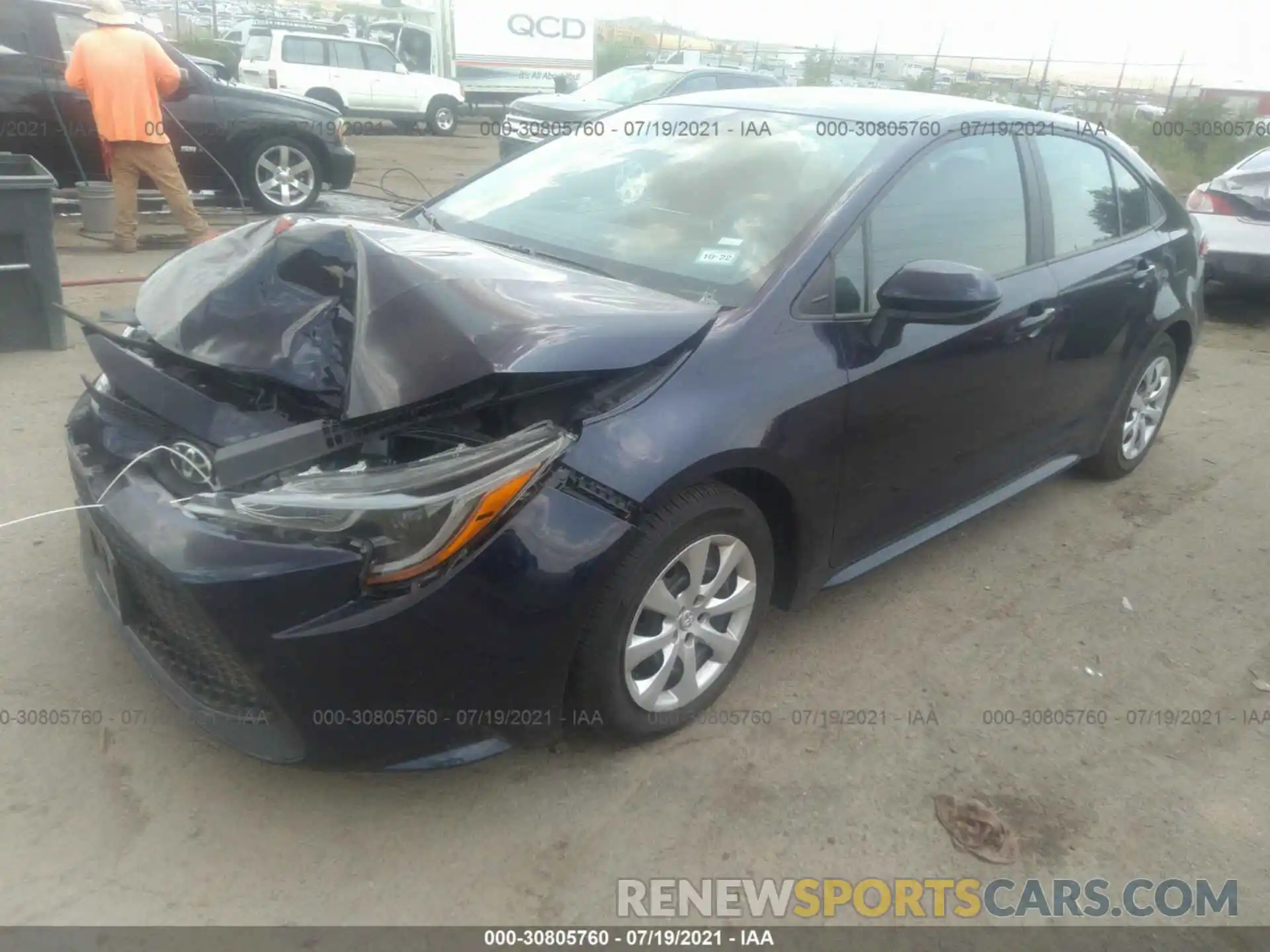 2 Photograph of a damaged car 5YFEPMAE4MP183966 TOYOTA COROLLA 2021